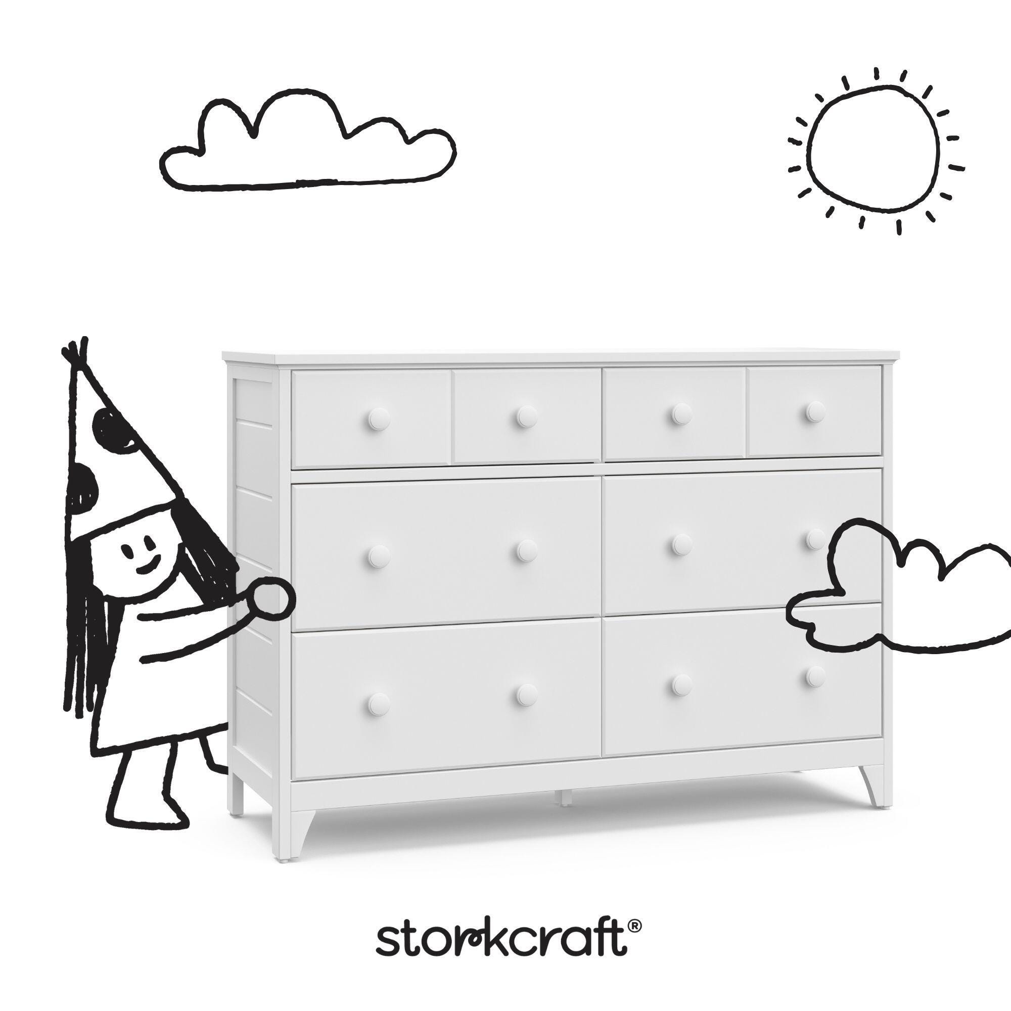 Storkcraft Moss 6 Drawer Double Dresser, , large