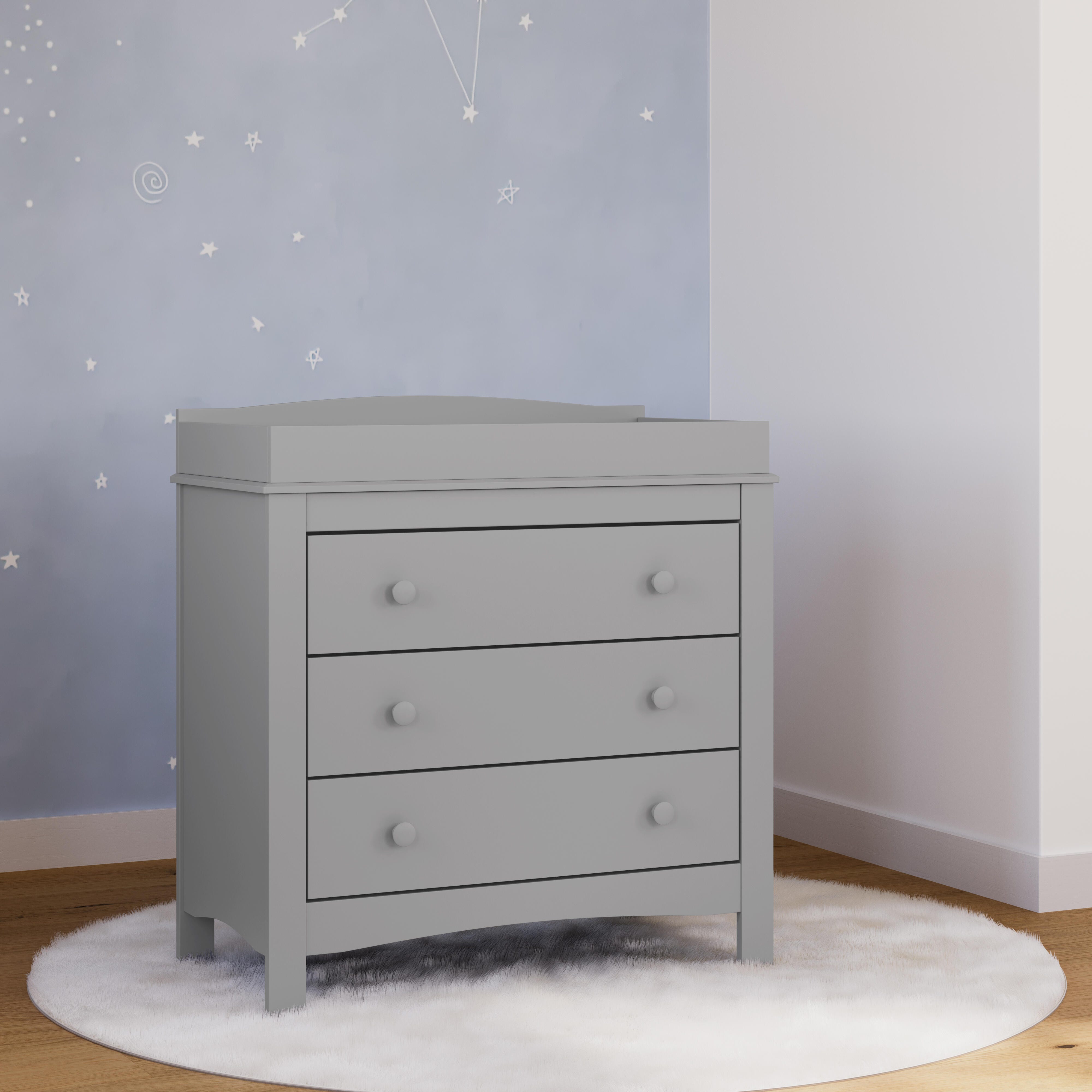 Graco Noah 3 Drawer Chest with Changing Topper, Pebble Gray, large