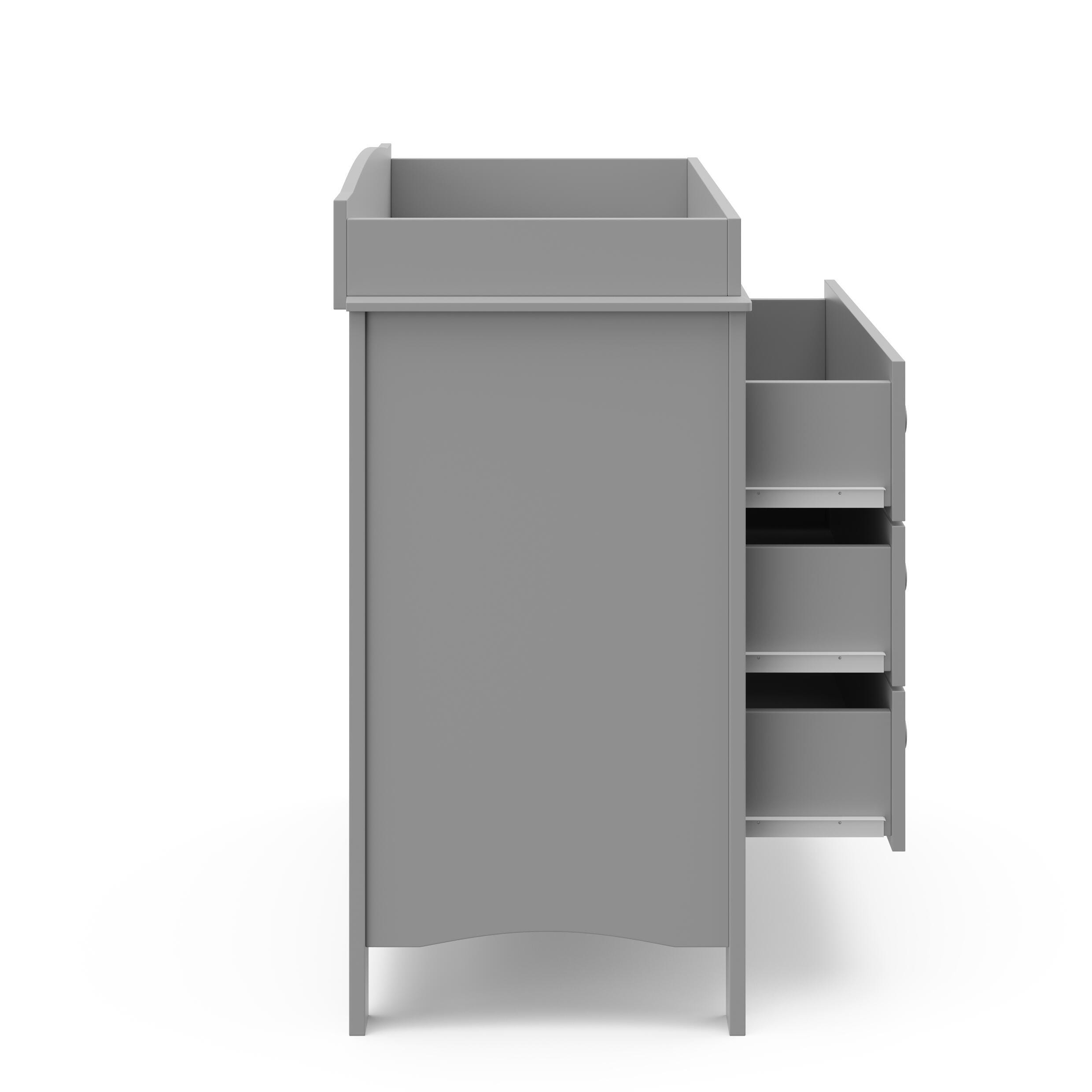 Graco Noah 3 Drawer Chest with Changing Topper, Pebble Gray, large
