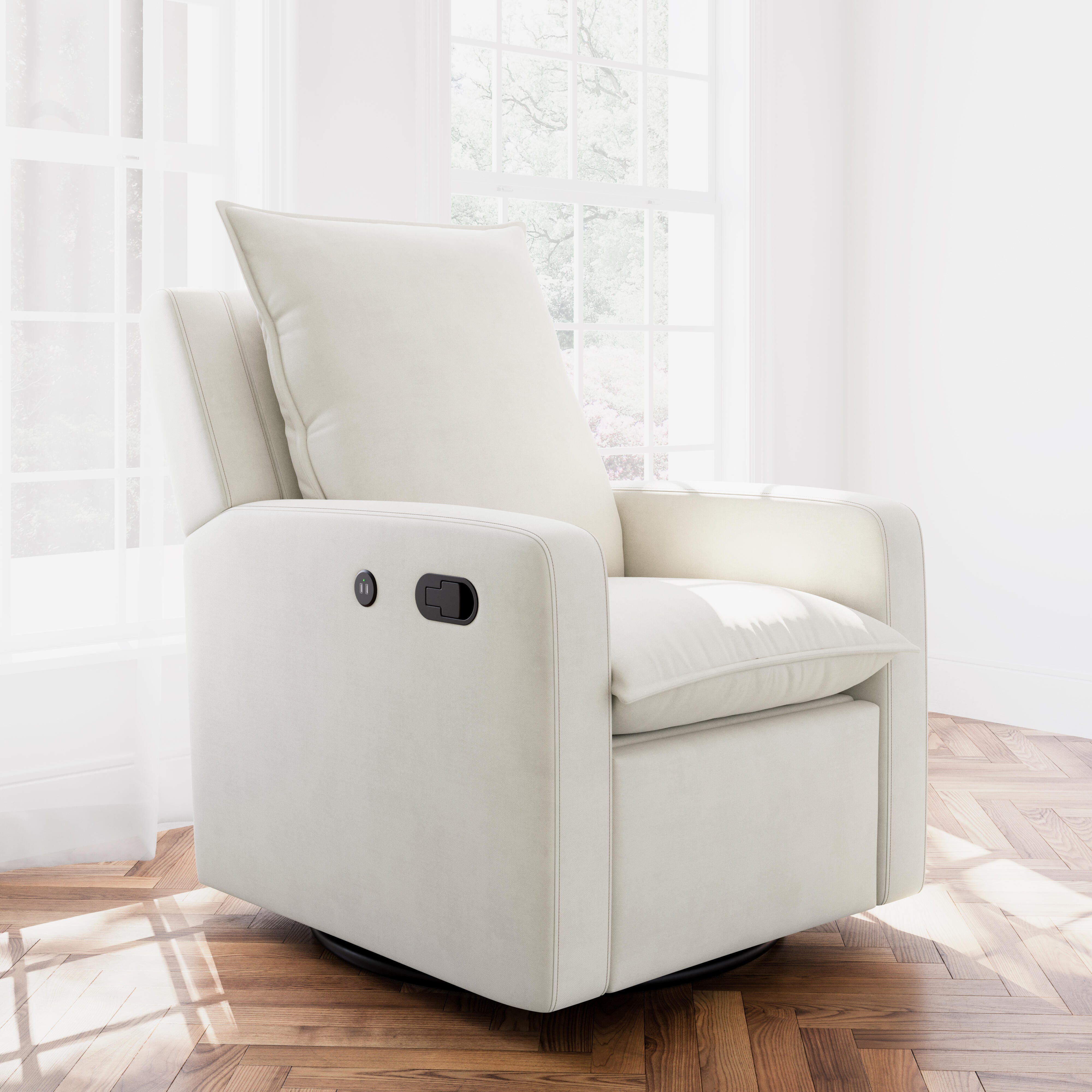 Storkcraft Timeless Recline Glider with USB, Ivory, large