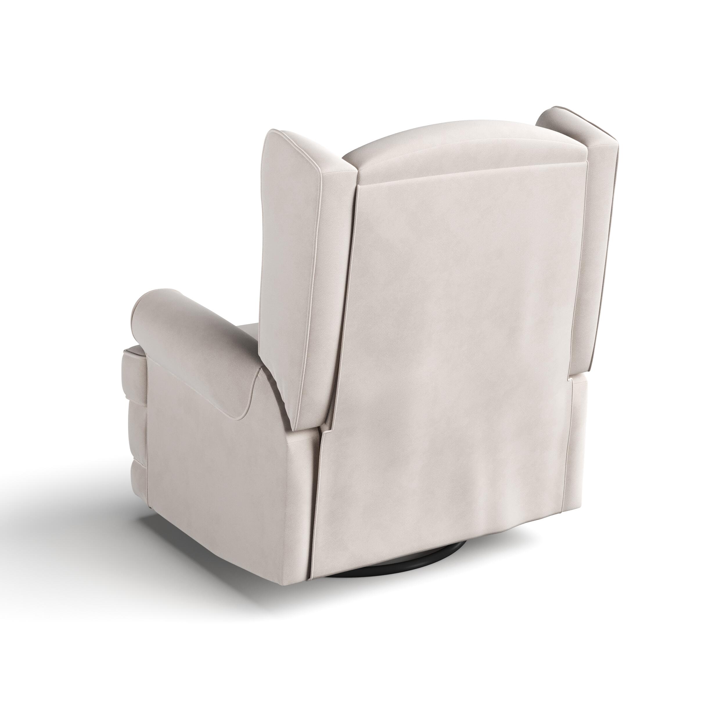 Storkcraft Serenity Wingback Upholstered Recline Glider with USB, Ivory, large