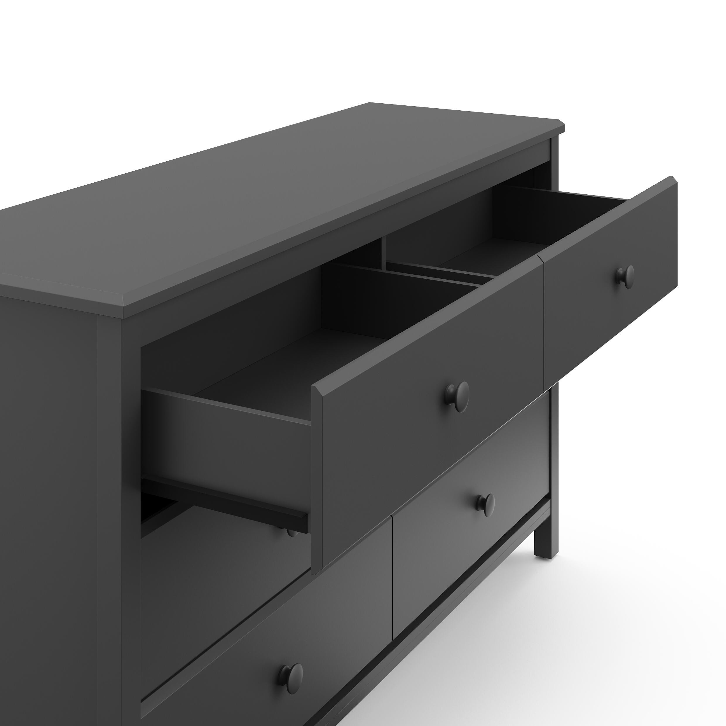 Storkcraft Alpine 6 Drawer Double Dresser, Gray, large