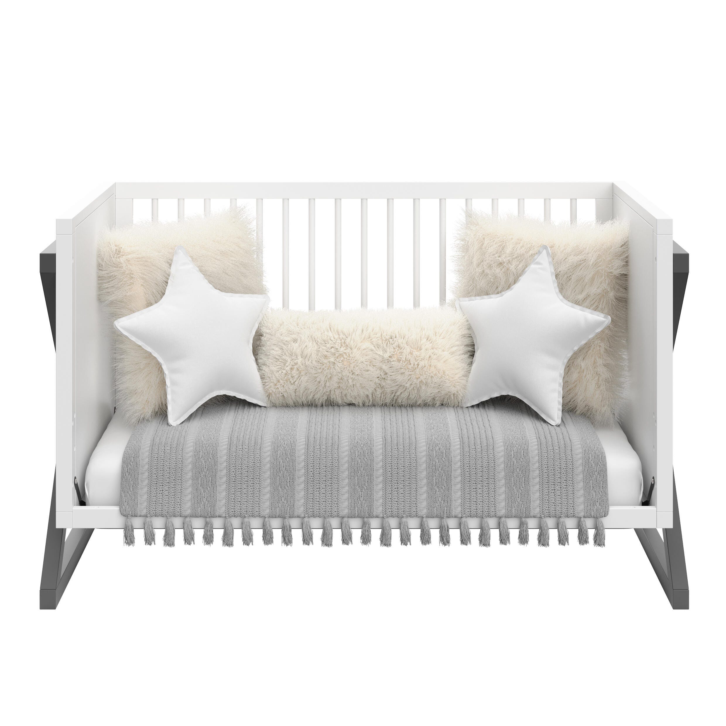 Storkcraft Equinox 3-in-1 Convertible Crib, White/Gray, large