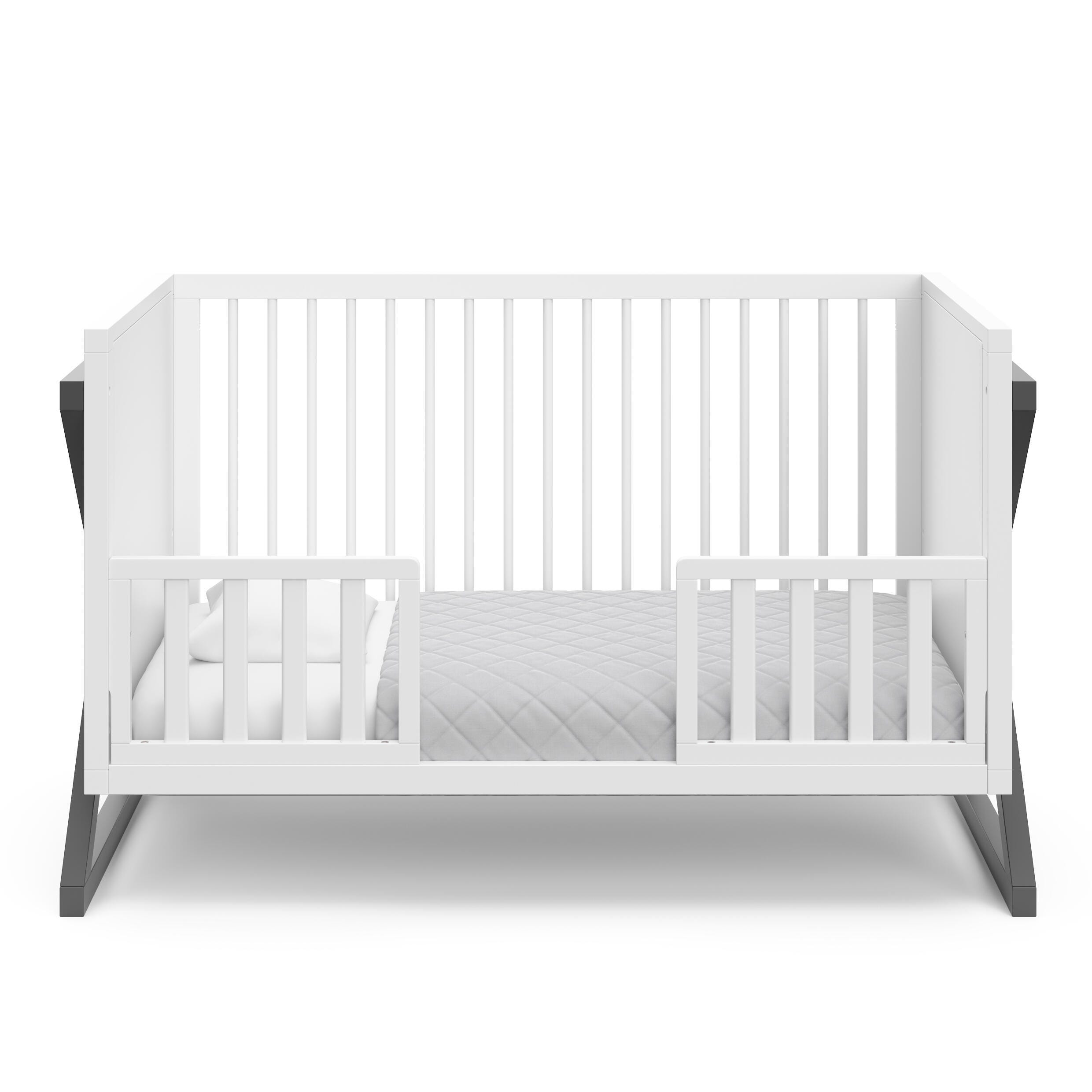 Storkcraft Equinox 3-in-1 Convertible Crib, White/Gray, large