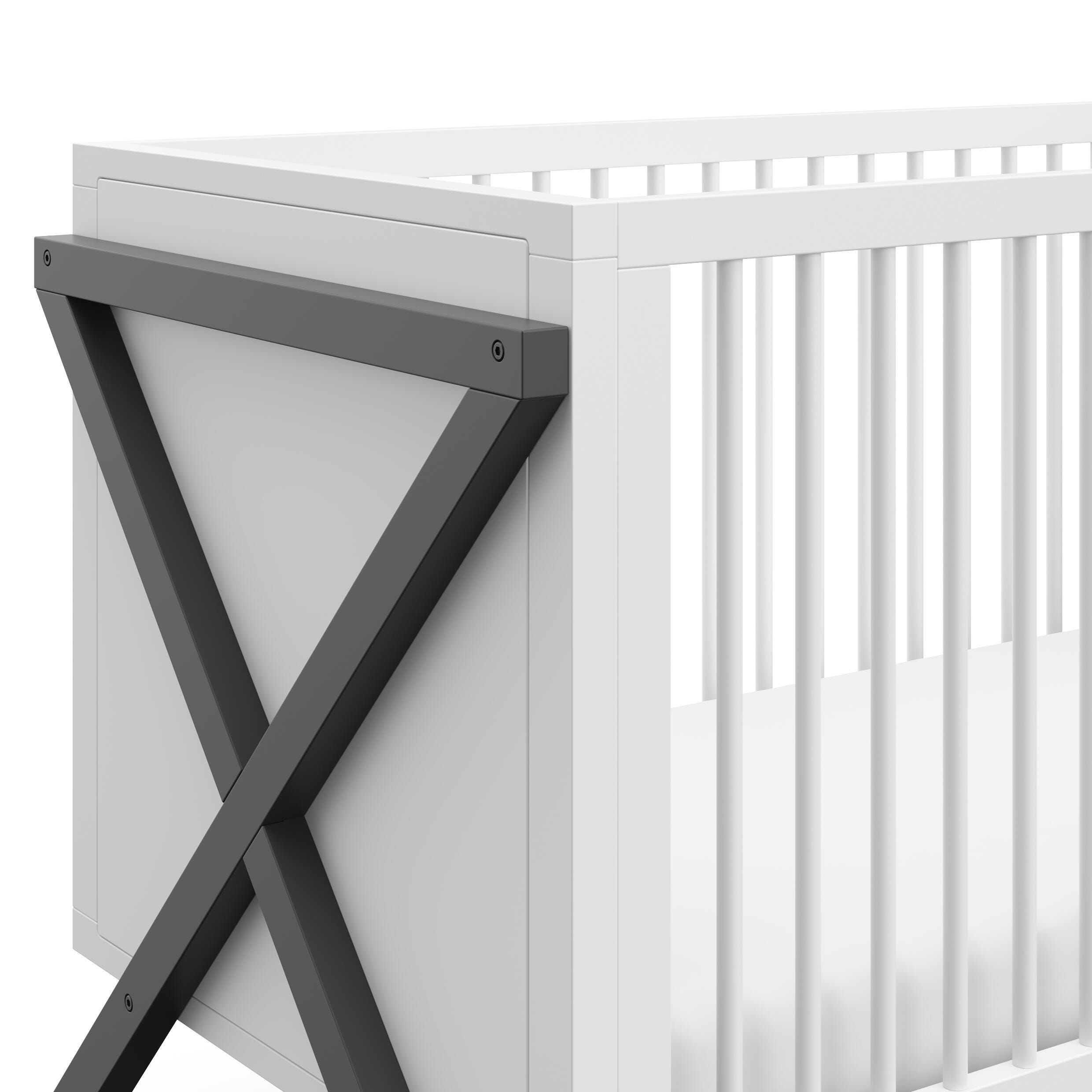 Storkcraft Equinox 3-in-1 Convertible Crib, White/Gray, large