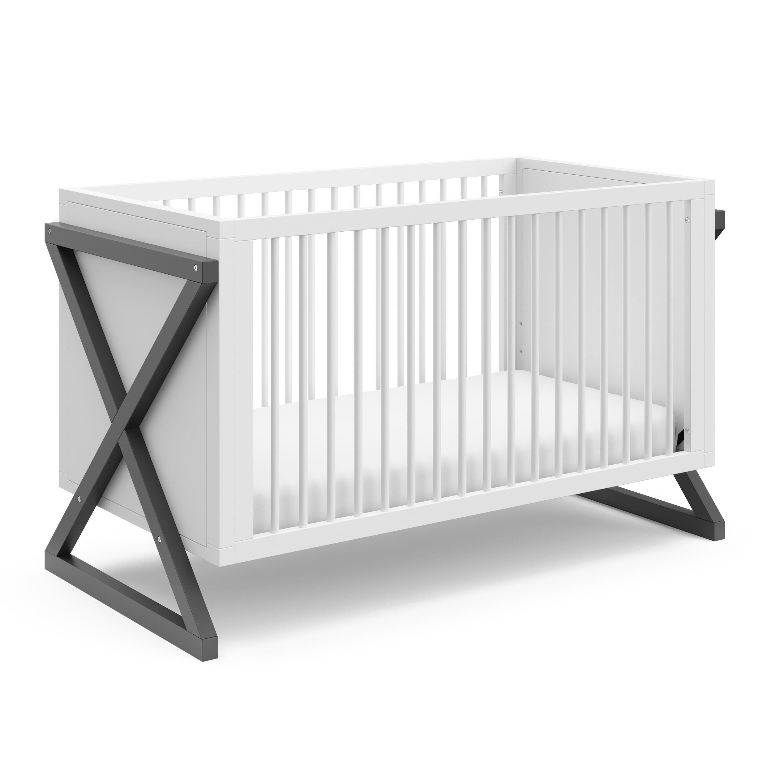 Storkcraft Equinox 3-in-1 Convertible Crib, White/Gray, large
