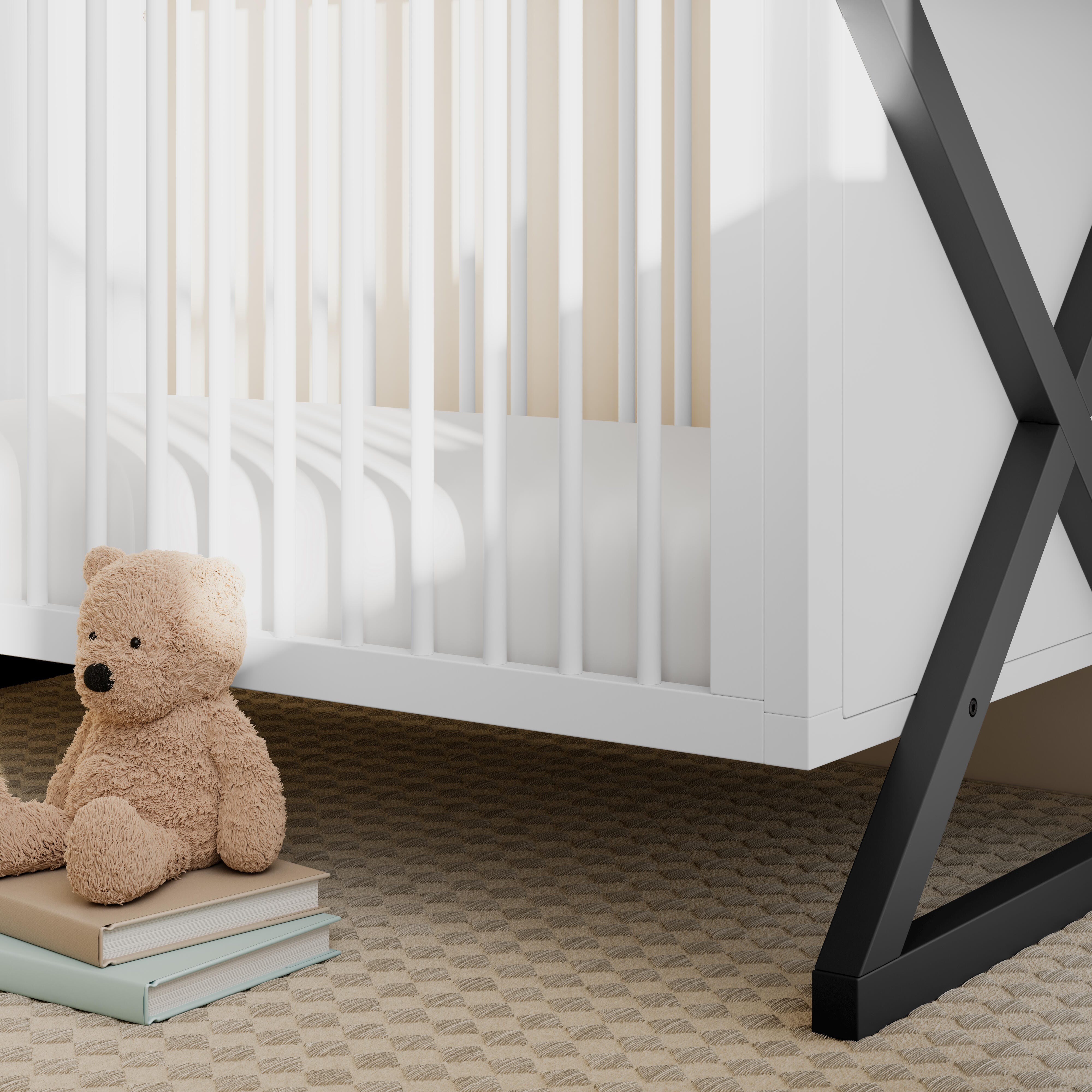 Storkcraft Equinox 3-in-1 Convertible Crib, White/Gray, large