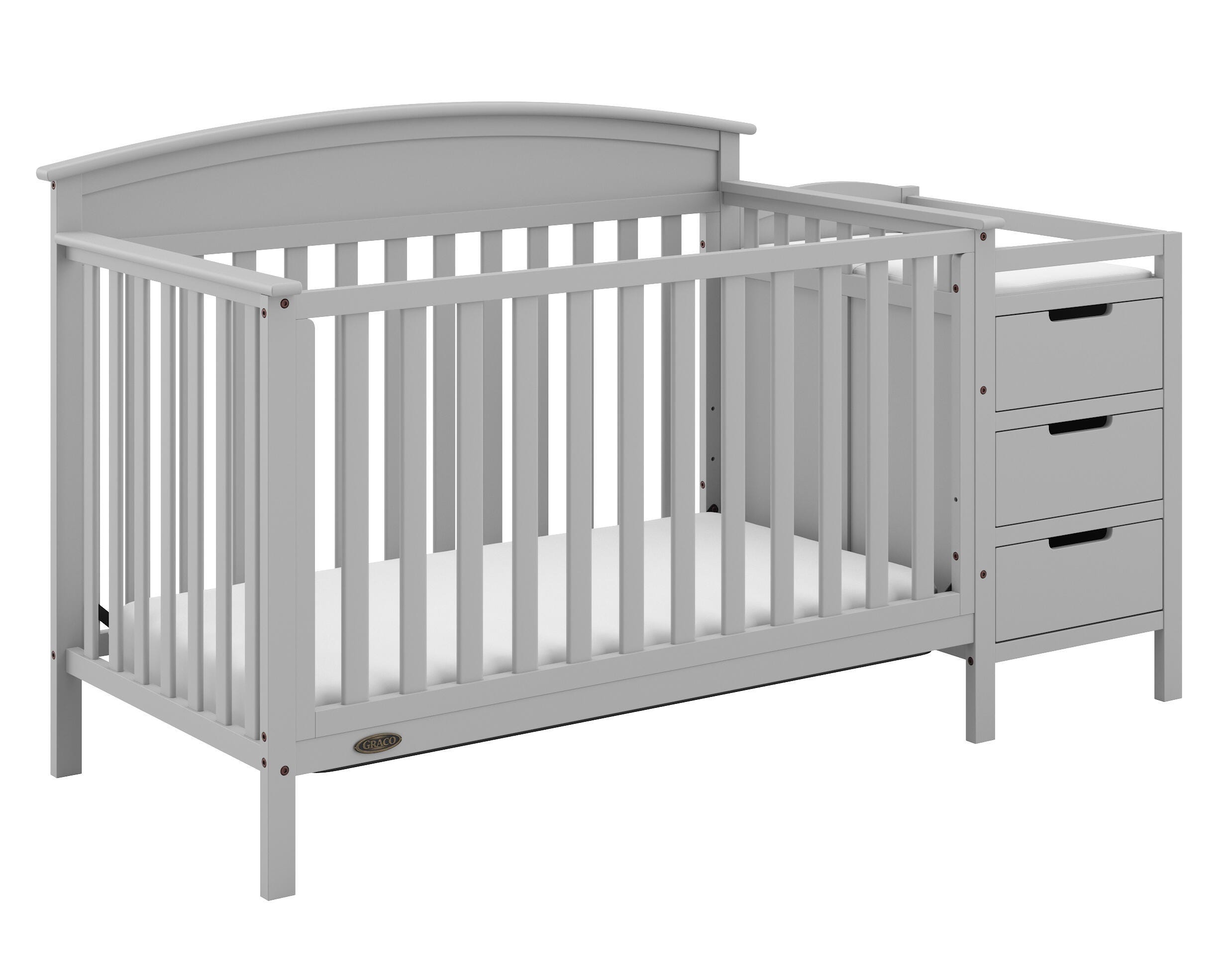 Graco Benton 4-in-1 Convertible Crib and Changer, Pebble Gray, large