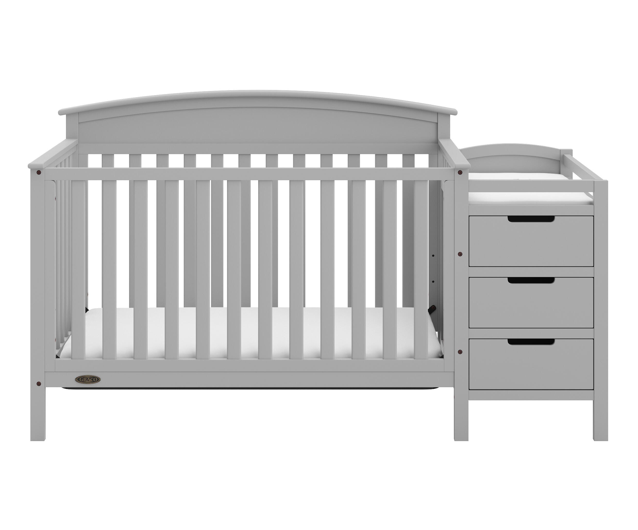 Graco Benton 4-in-1 Convertible Crib and Changer, Pebble Gray, large