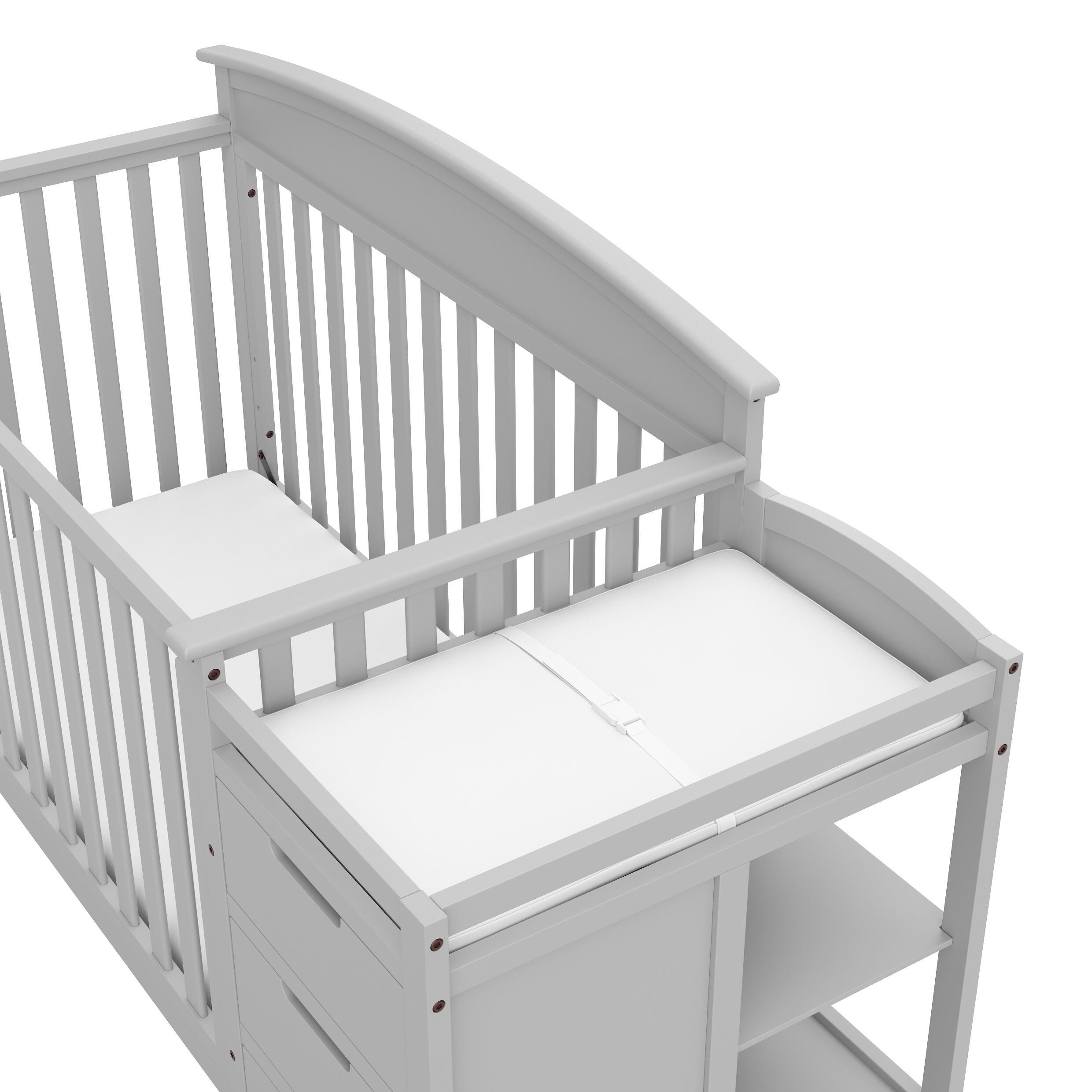 Graco Benton 4-in-1 Convertible Crib and Changer, Pebble Gray, large