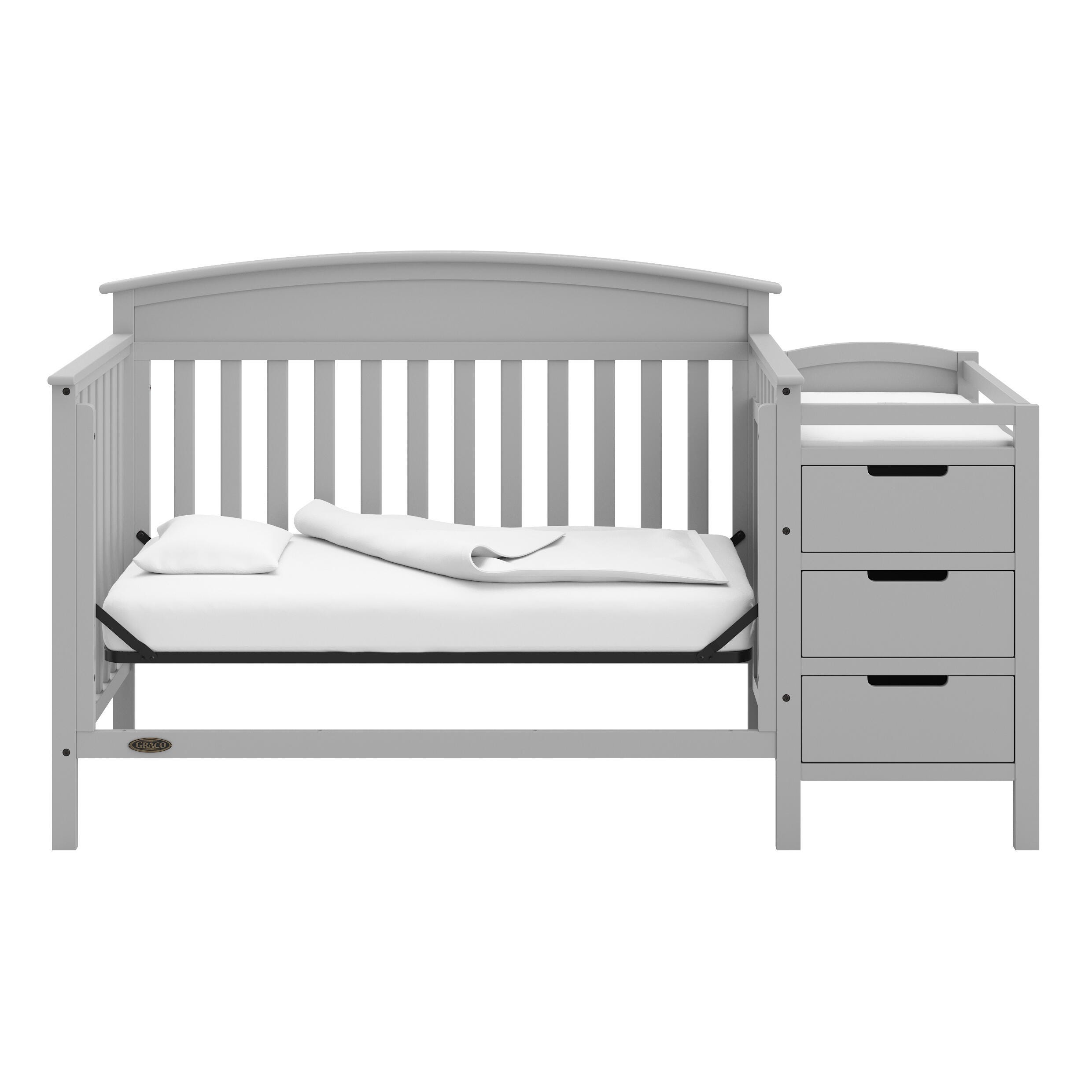 Graco Benton 4-in-1 Convertible Crib and Changer, Pebble Gray, large