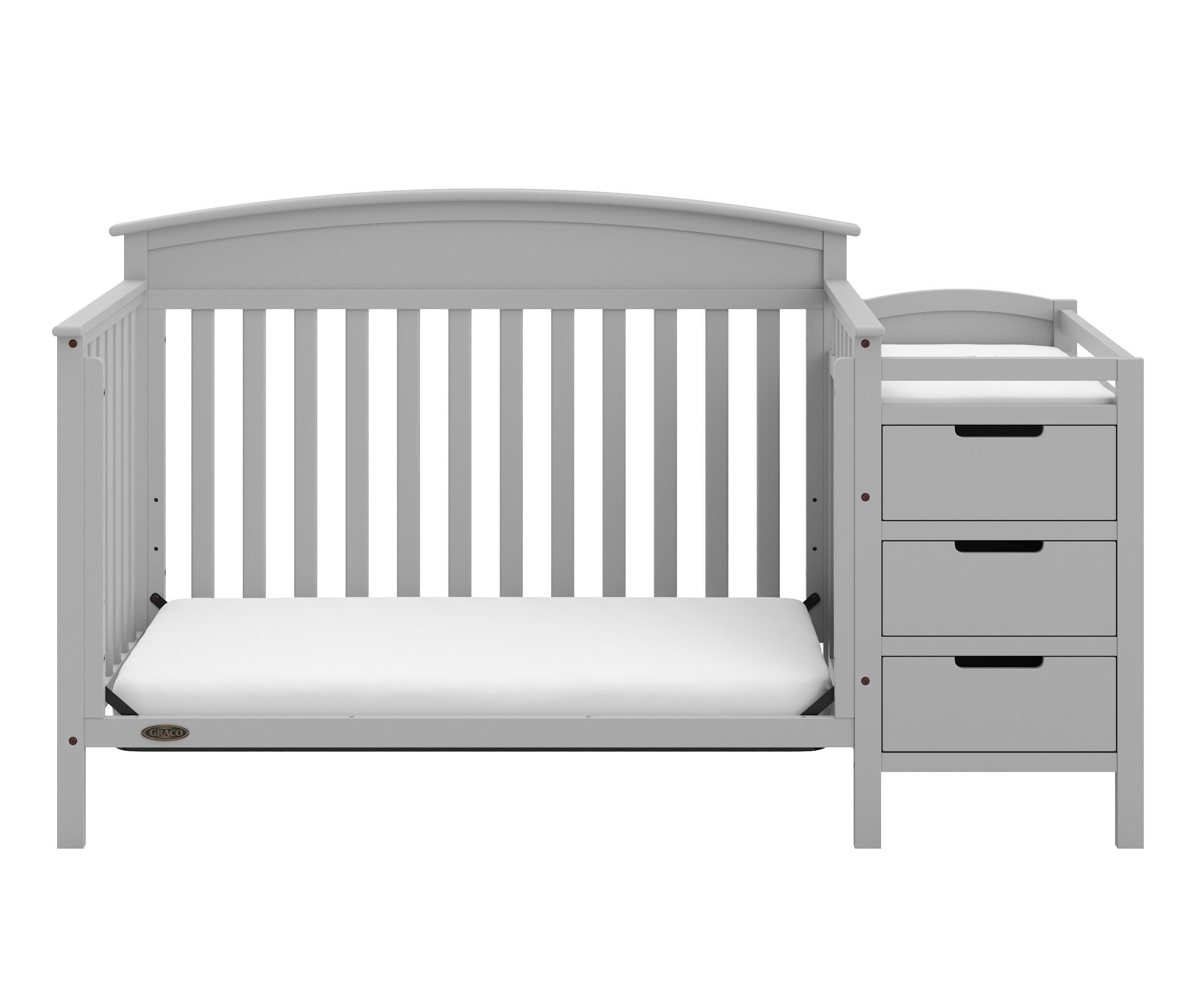 Graco Benton 4-in-1 Convertible Crib and Changer, Pebble Gray, large