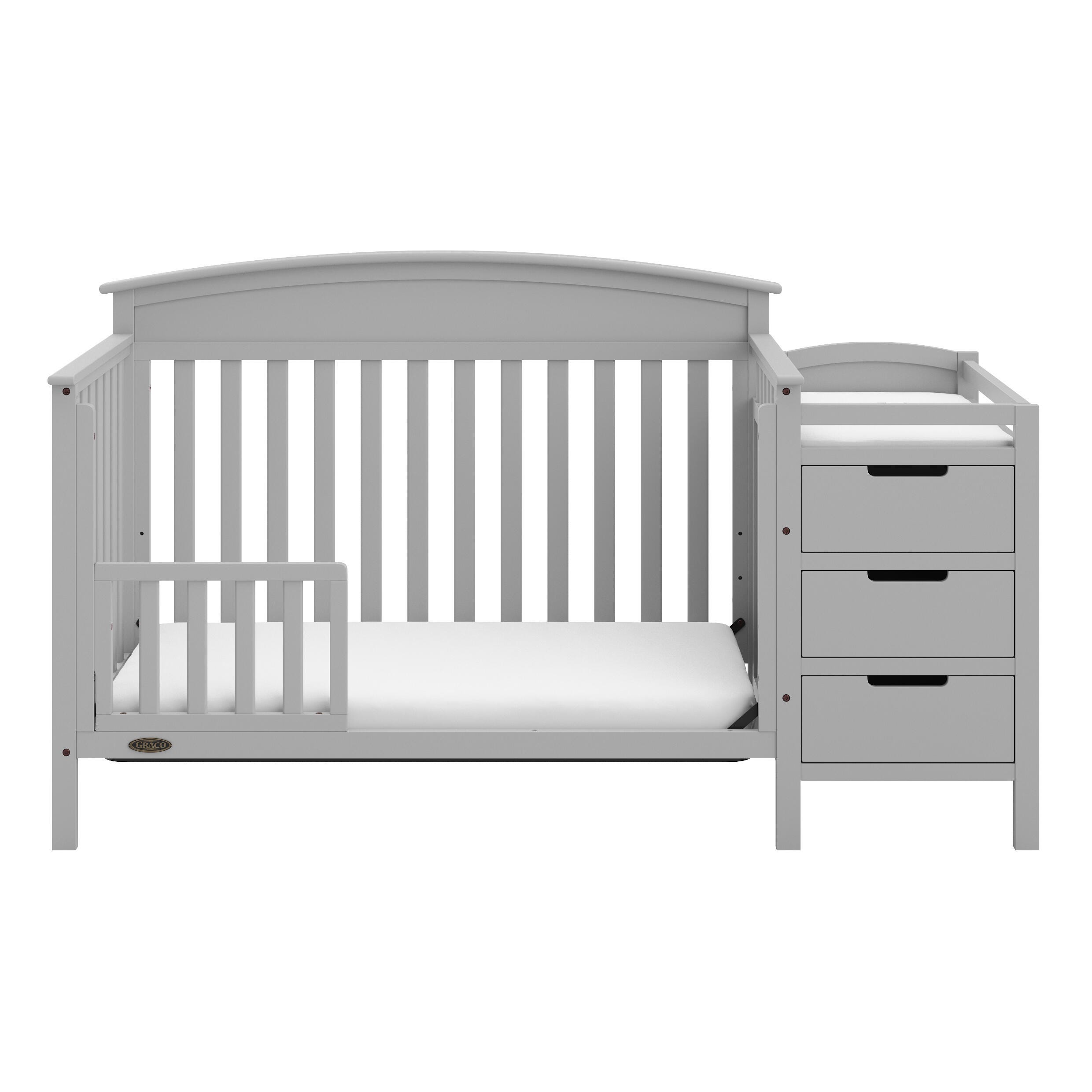 Graco Benton 4-in-1 Convertible Crib and Changer, Pebble Gray, large