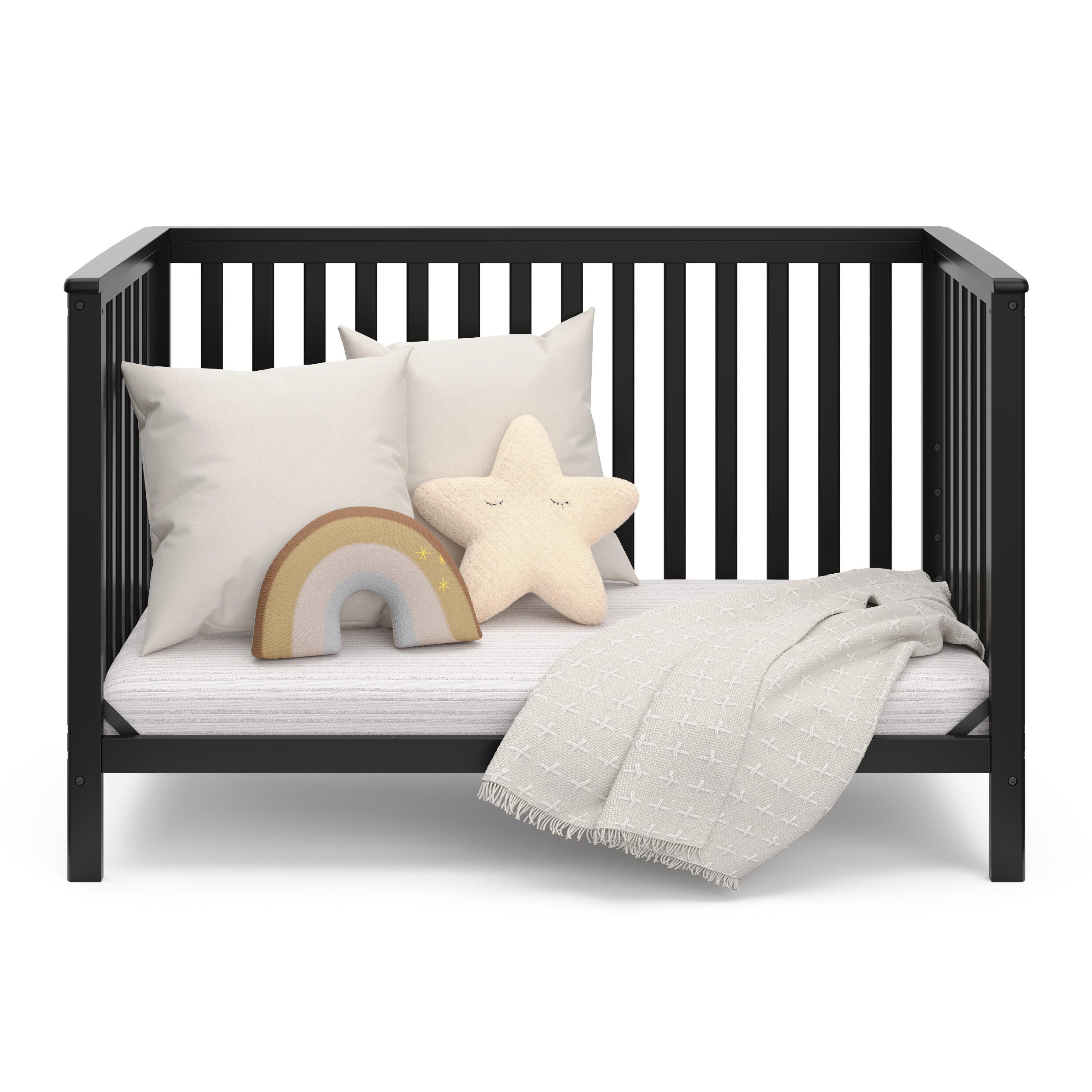 Storkcraft Hillcrest 4-in-1 Convertible Crib, Black, large
