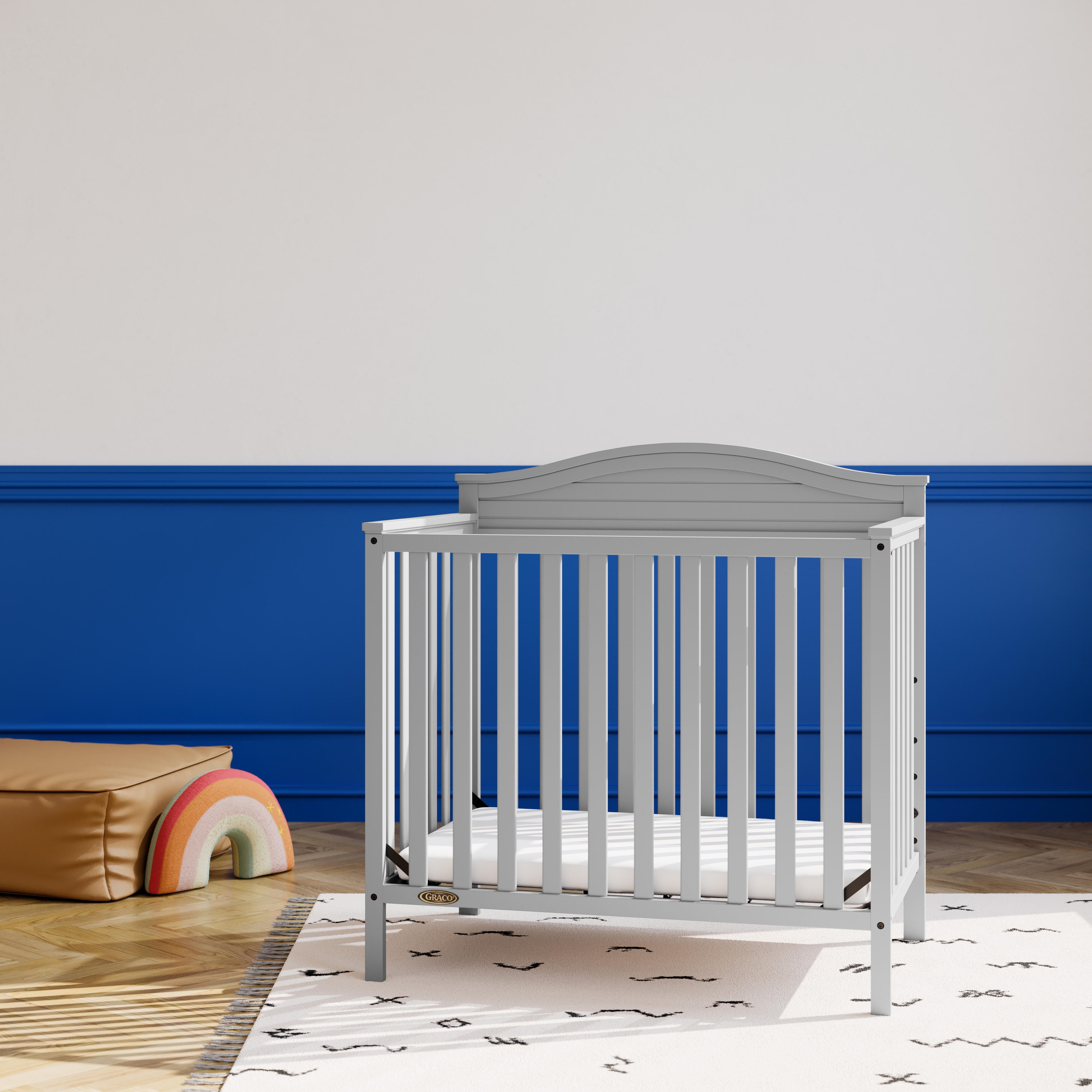 Graco Stella 4-in-1 Convertible Mini Crib, Pebble Gray, large