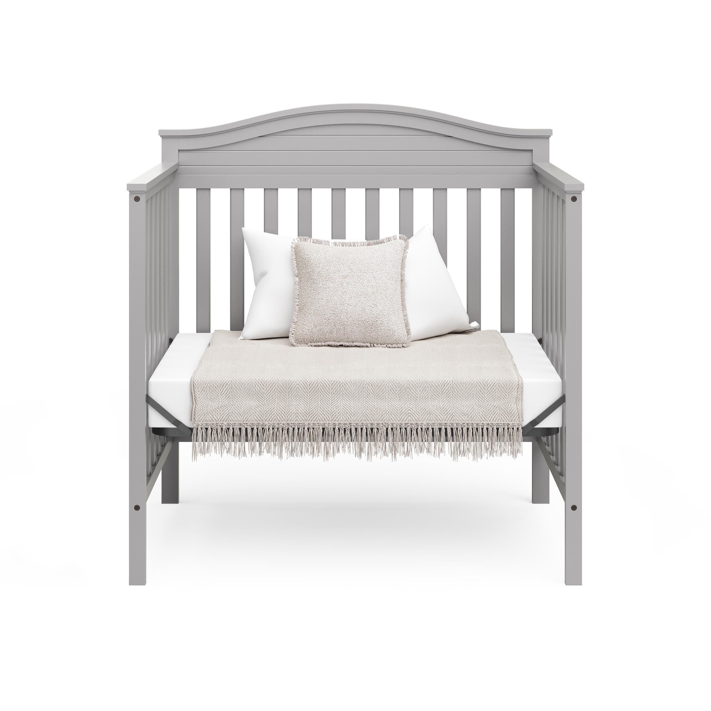 Graco Stella 4-in-1 Convertible Mini Crib, Pebble Gray, large