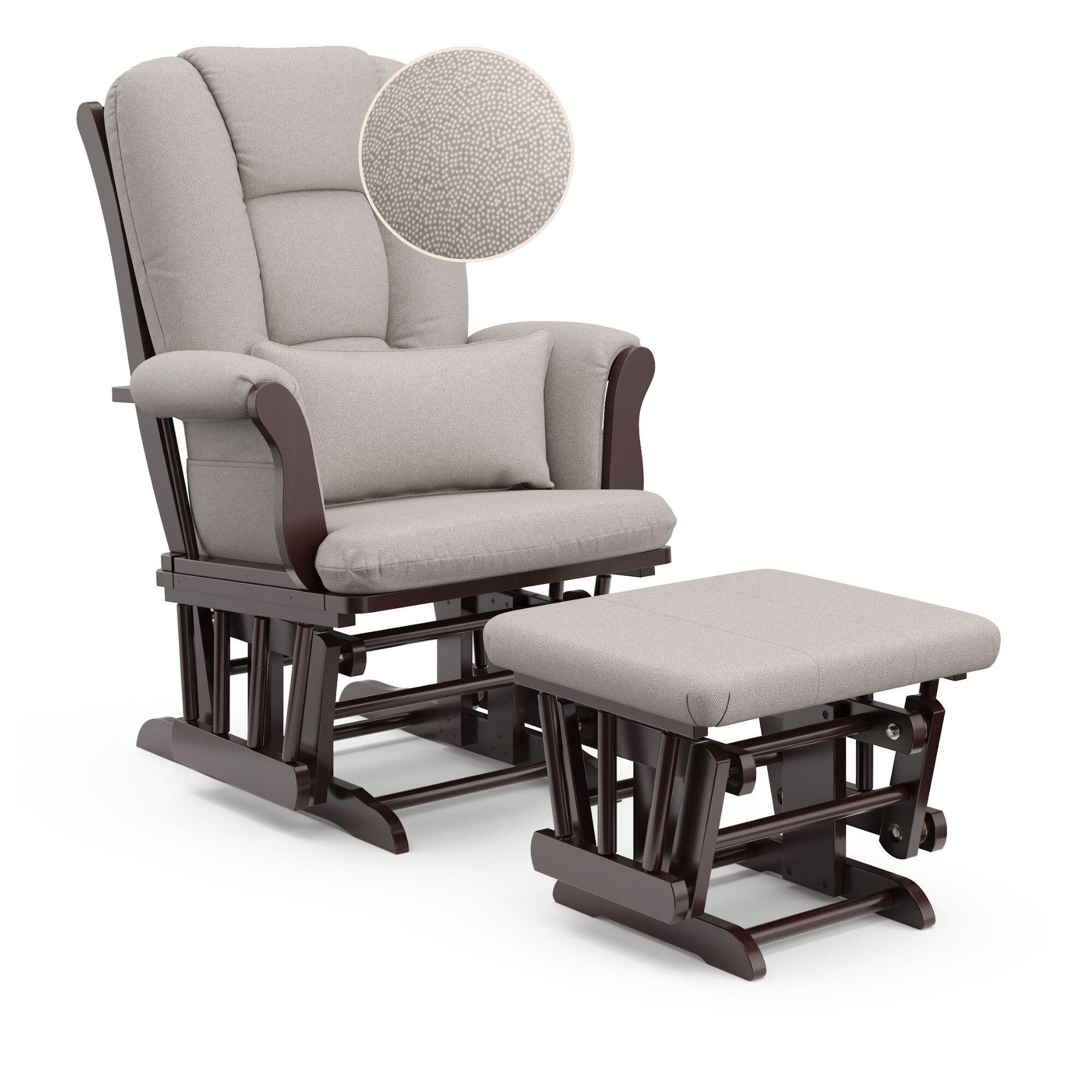 Storkcraft Tuscany Glider and Ottoman, Espresso/Taupe Swirl, large