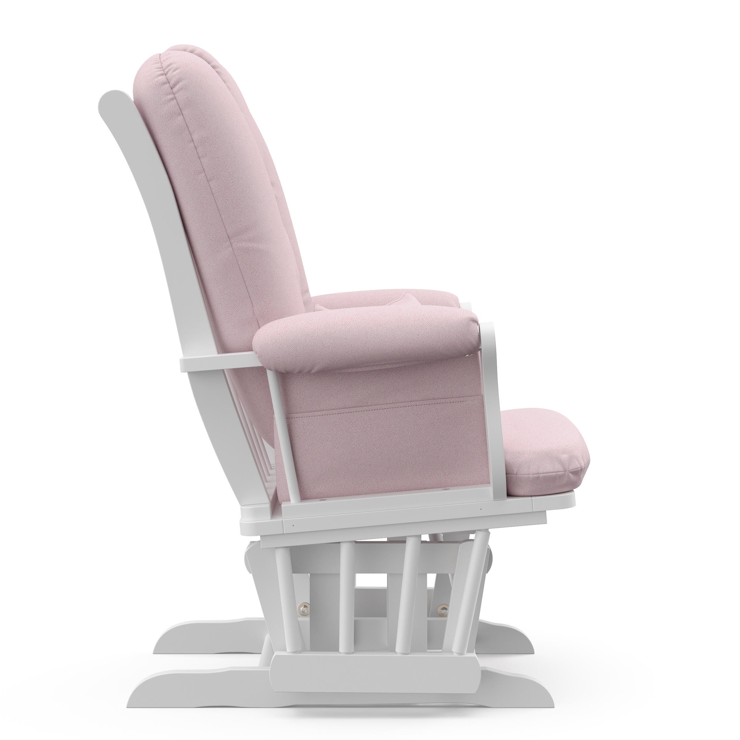 Storkcraft Tuscany Glider and Ottoman, White/Pink Swirl, large