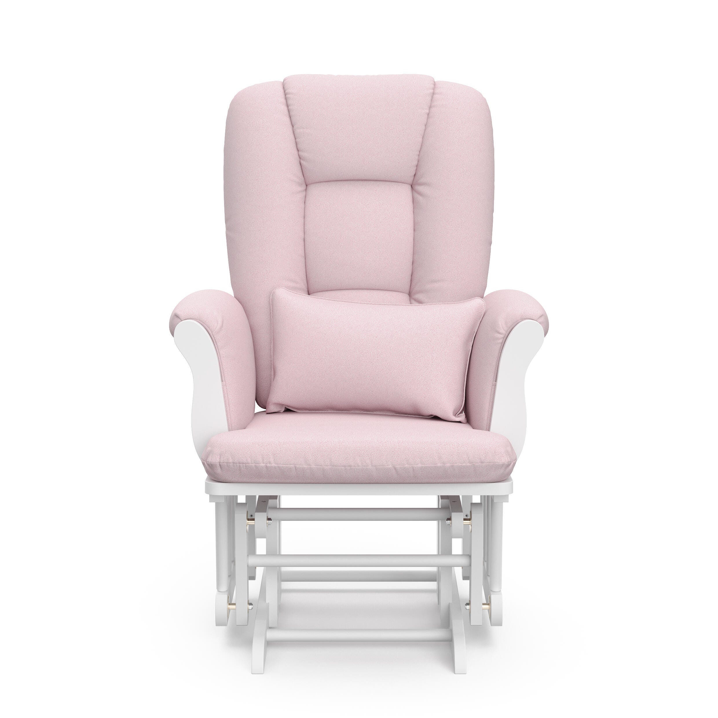 Storkcraft Tuscany Glider and Ottoman, White/Pink Swirl, large