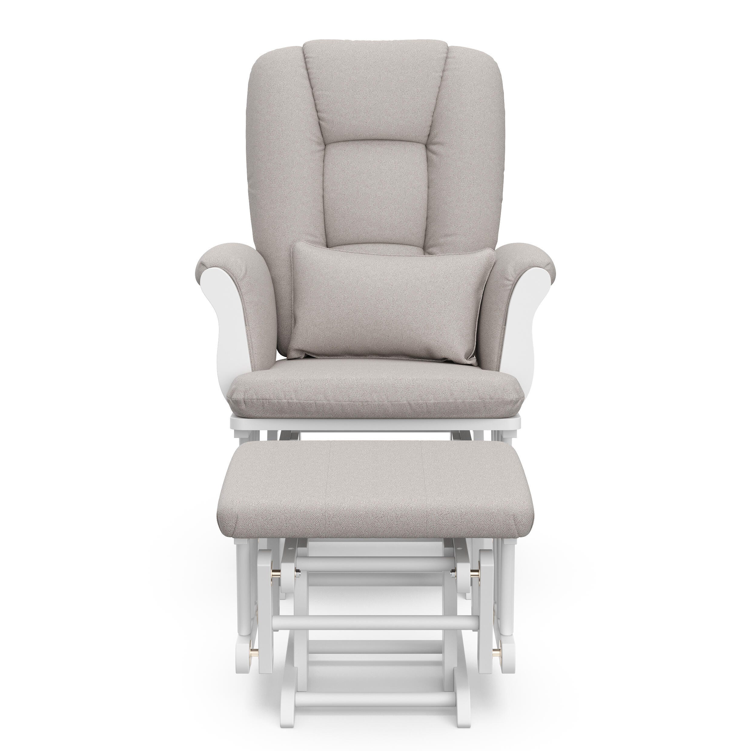 Storkcraft Tuscany Glider and Ottoman, White/Taupe Swirl, large