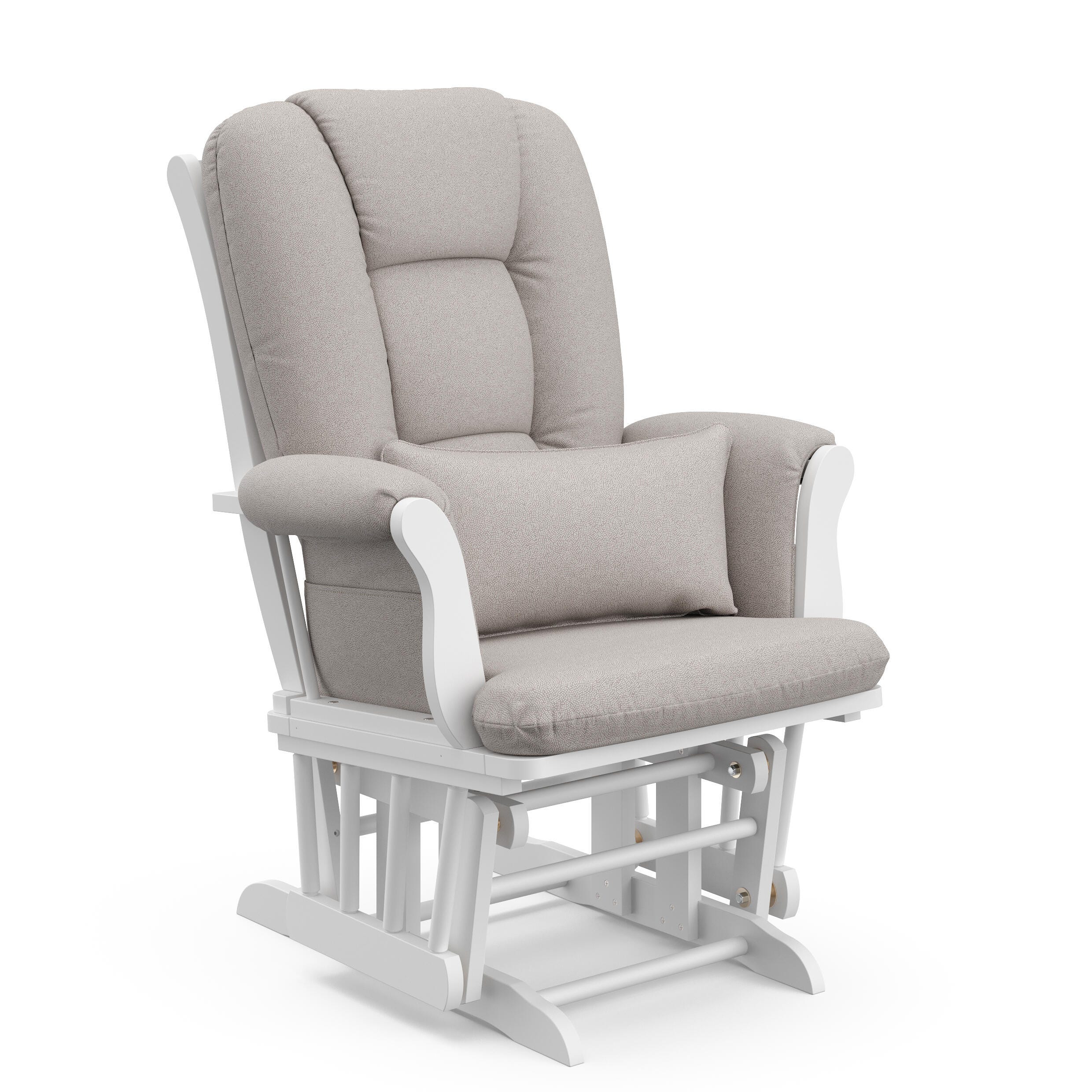 Storkcraft Tuscany Glider and Ottoman, White/Taupe Swirl, large
