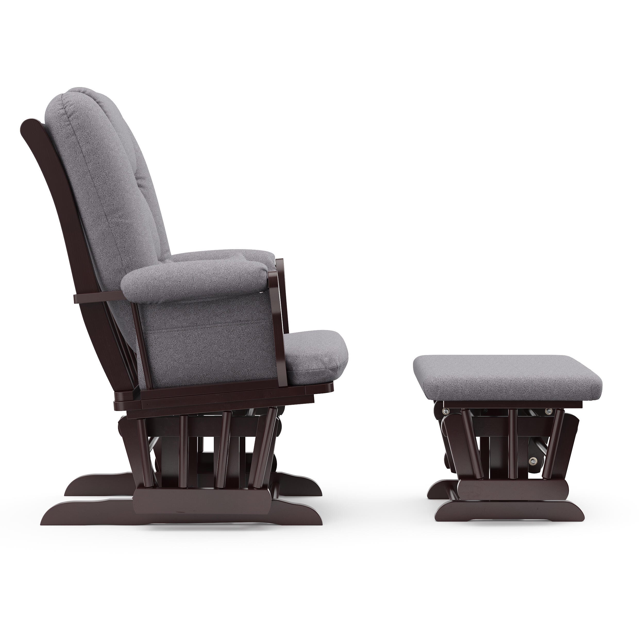 Storkcraft Tuscany Glider and Ottoman, Espresso/Gray Swirl, large