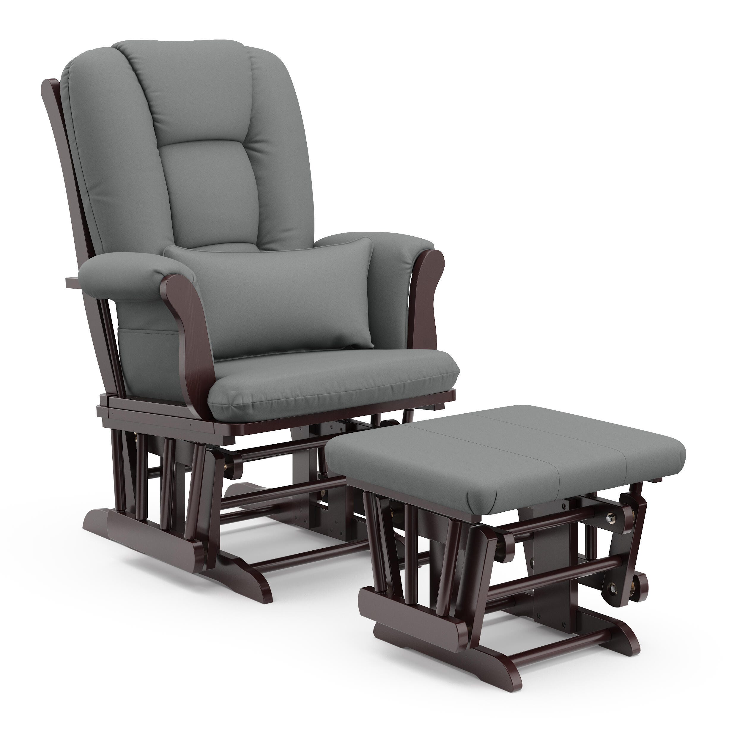 Storkcraft Tuscany Glider and Ottoman, Espresso/Gray, large