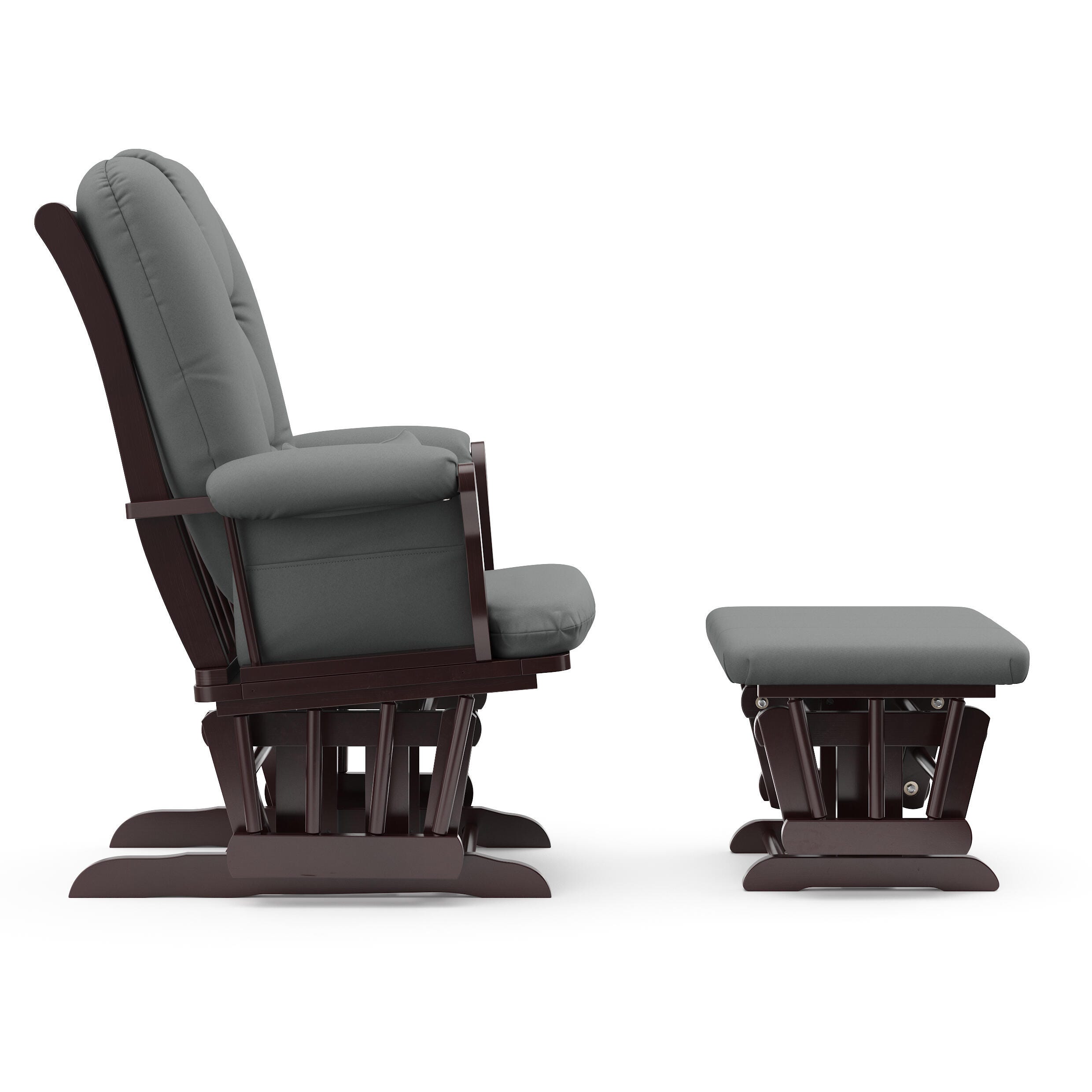 Storkcraft Tuscany Glider and Ottoman, Espresso/Gray, large