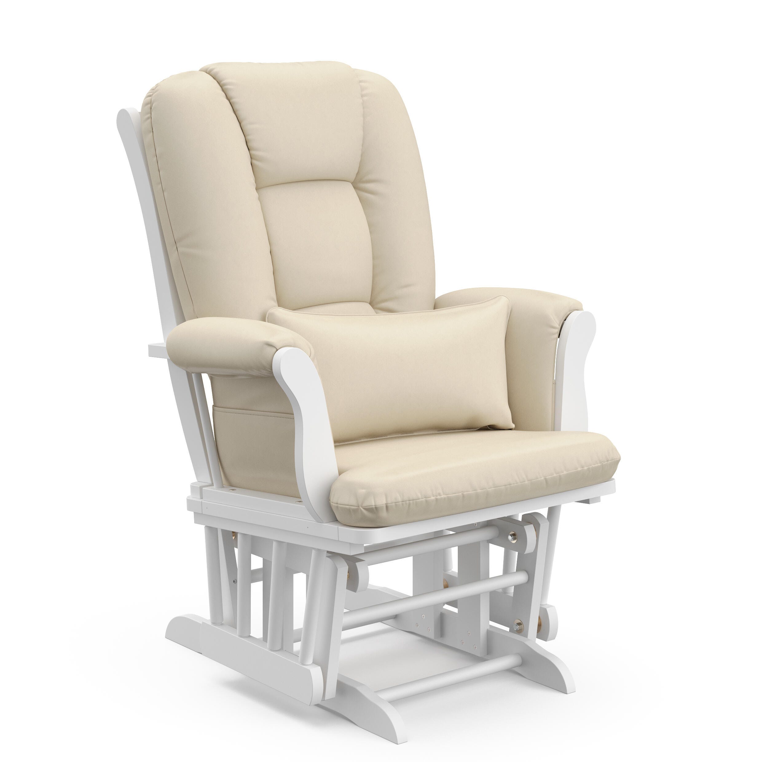 Storkcraft Tuscany Glider and Ottoman, White/Beige, large