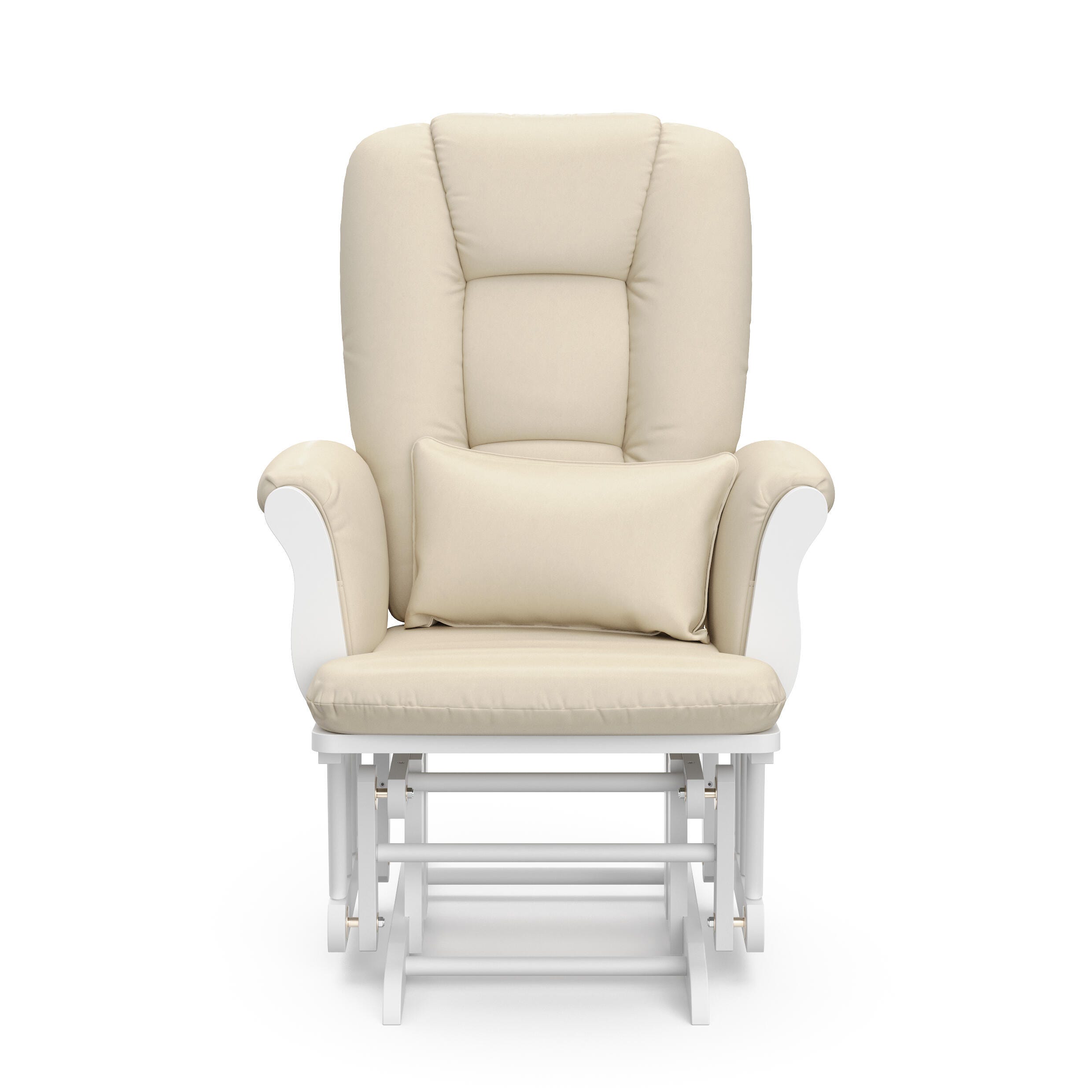 Storkcraft Tuscany Glider and Ottoman, White/Beige, large