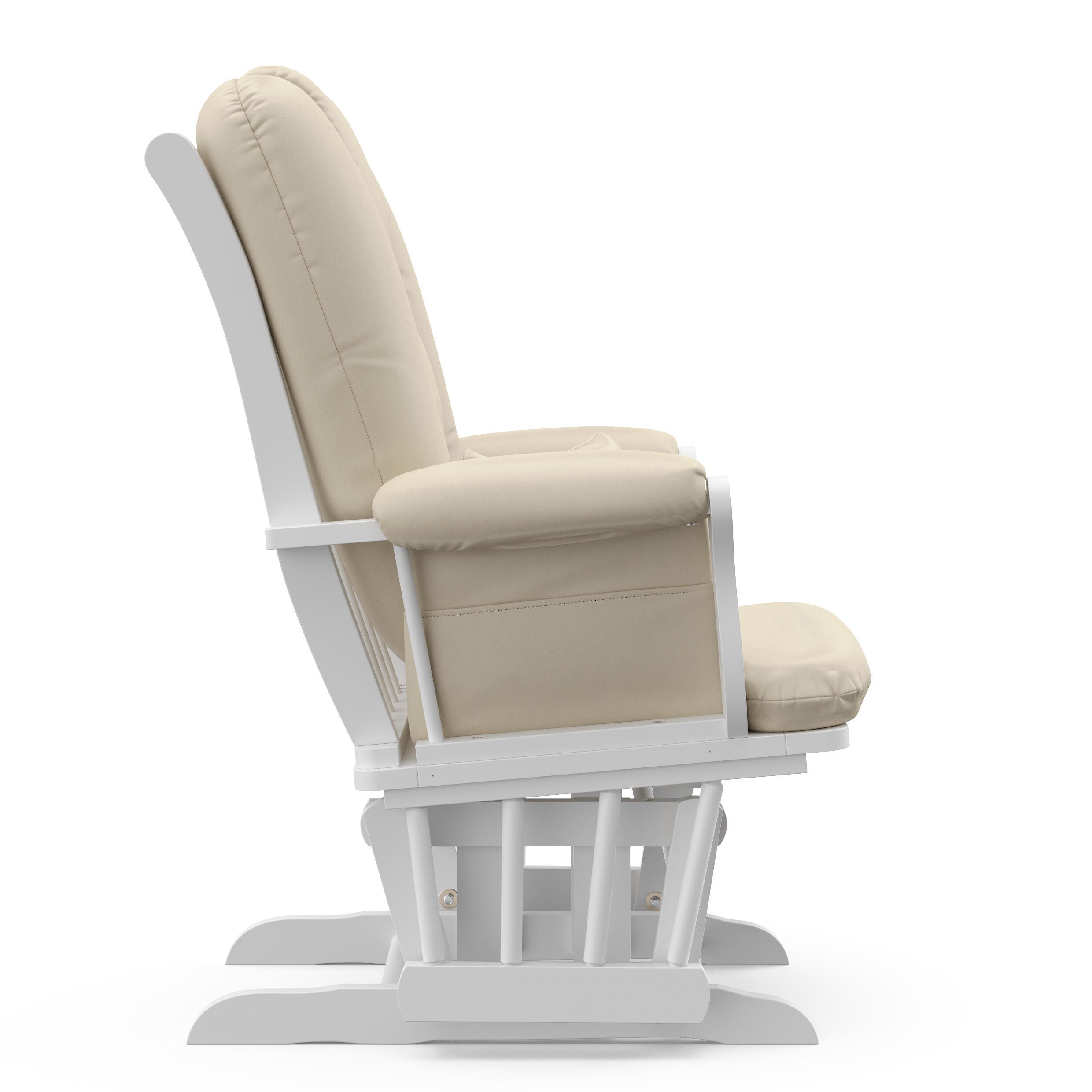 Storkcraft Tuscany Glider and Ottoman, White/Beige, large