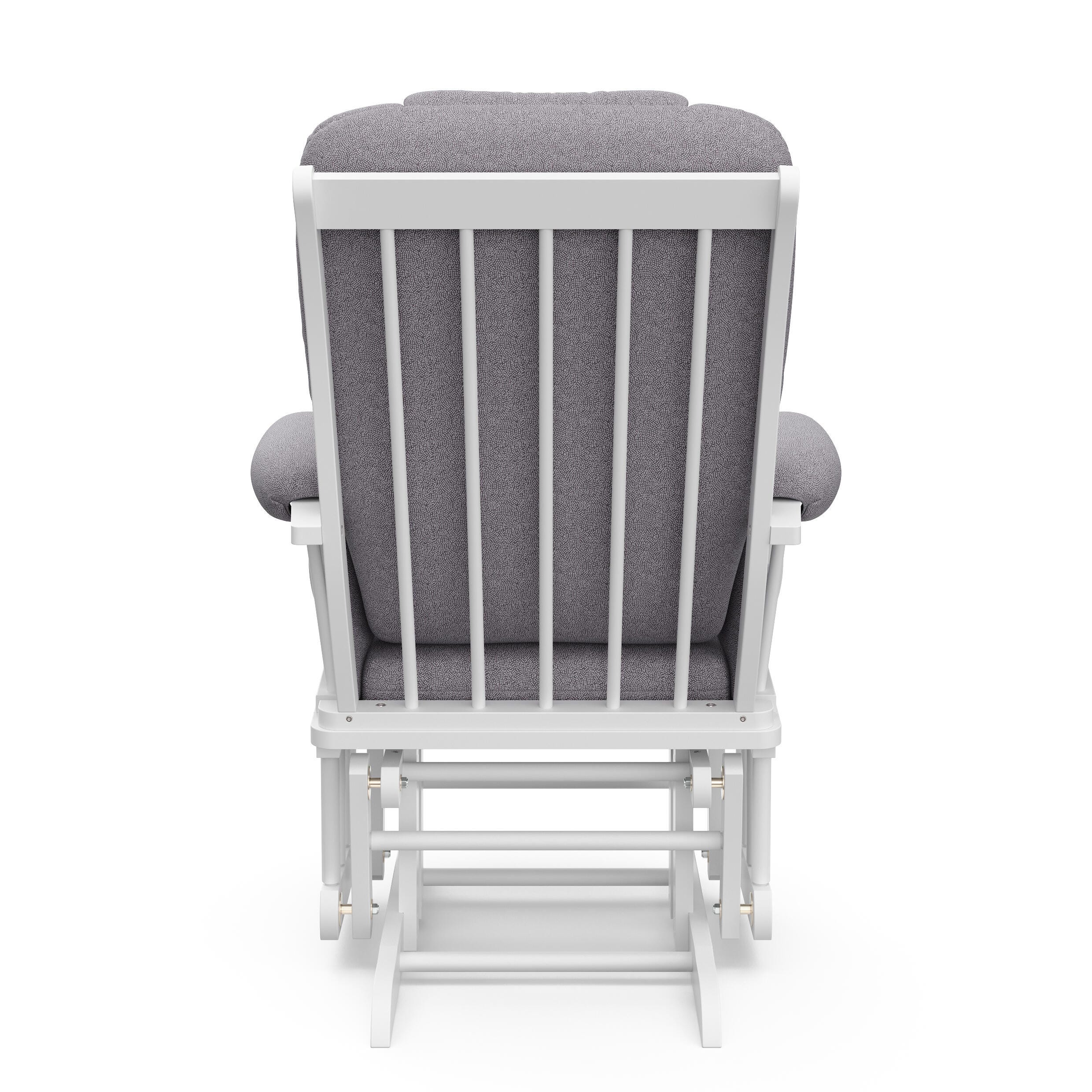 Storkcraft Tuscany Glider and Ottoman, White/Gray Swirl, large