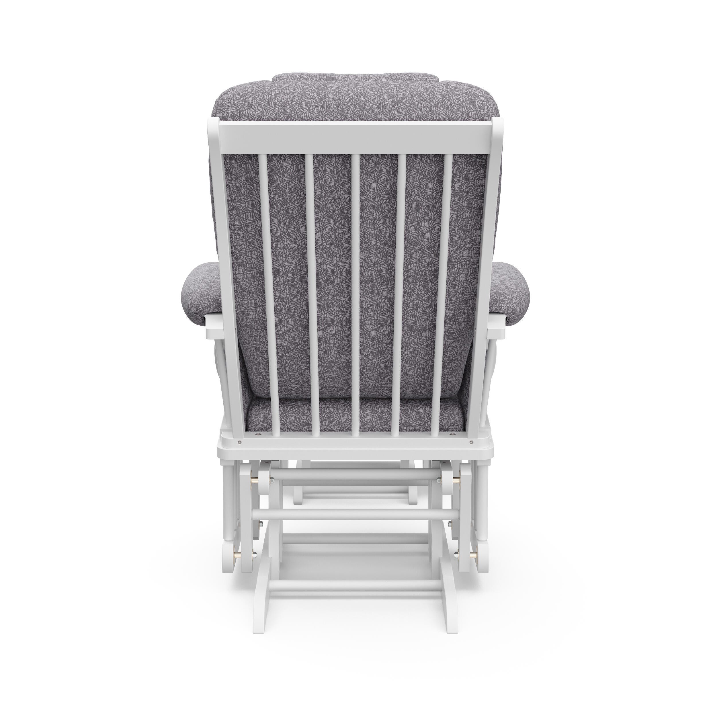 Storkcraft Tuscany Glider and Ottoman, White/Gray Swirl, large