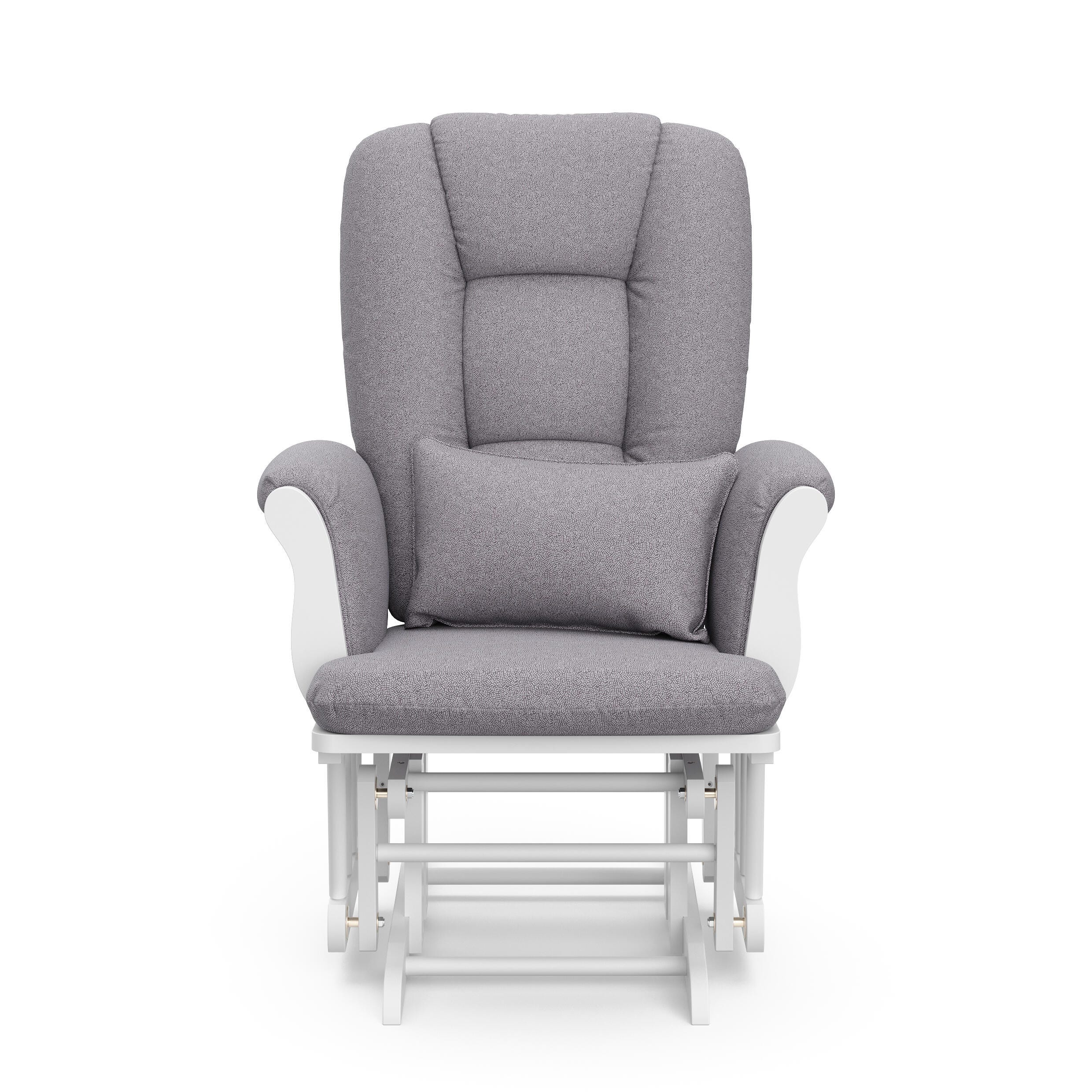 Storkcraft Tuscany Glider and Ottoman, White/Gray Swirl, large