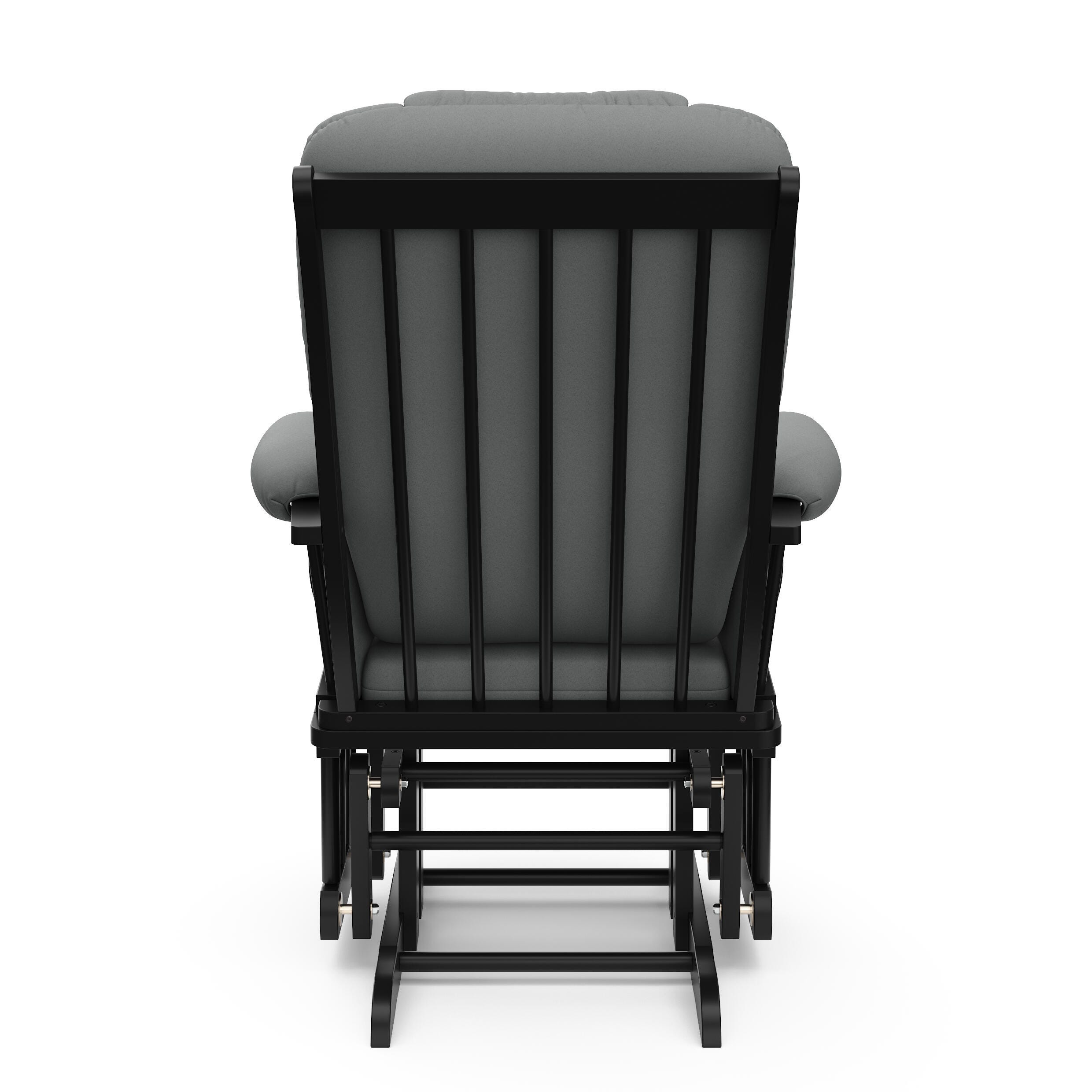 Storkcraft Tuscany Glider and Ottoman, Black/Gray, large