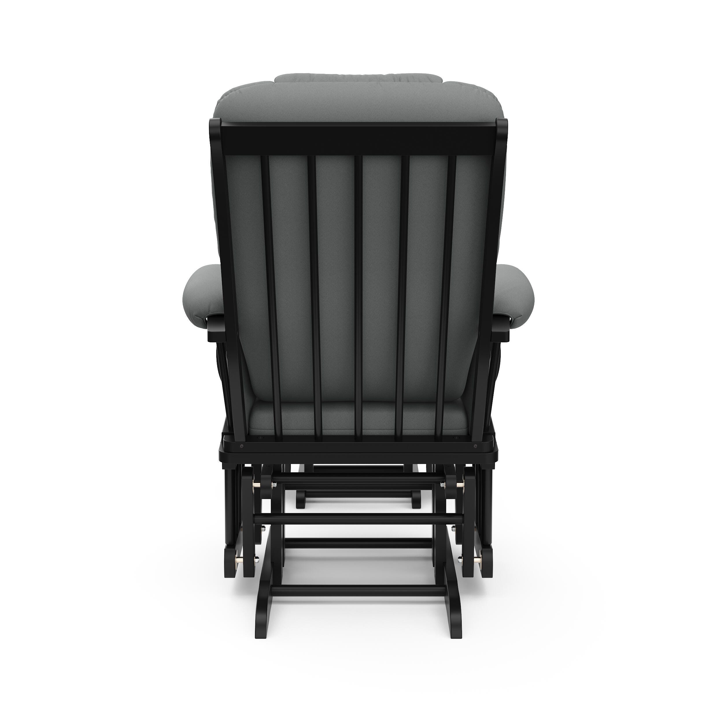 Storkcraft Tuscany Glider and Ottoman, Black/Gray, large