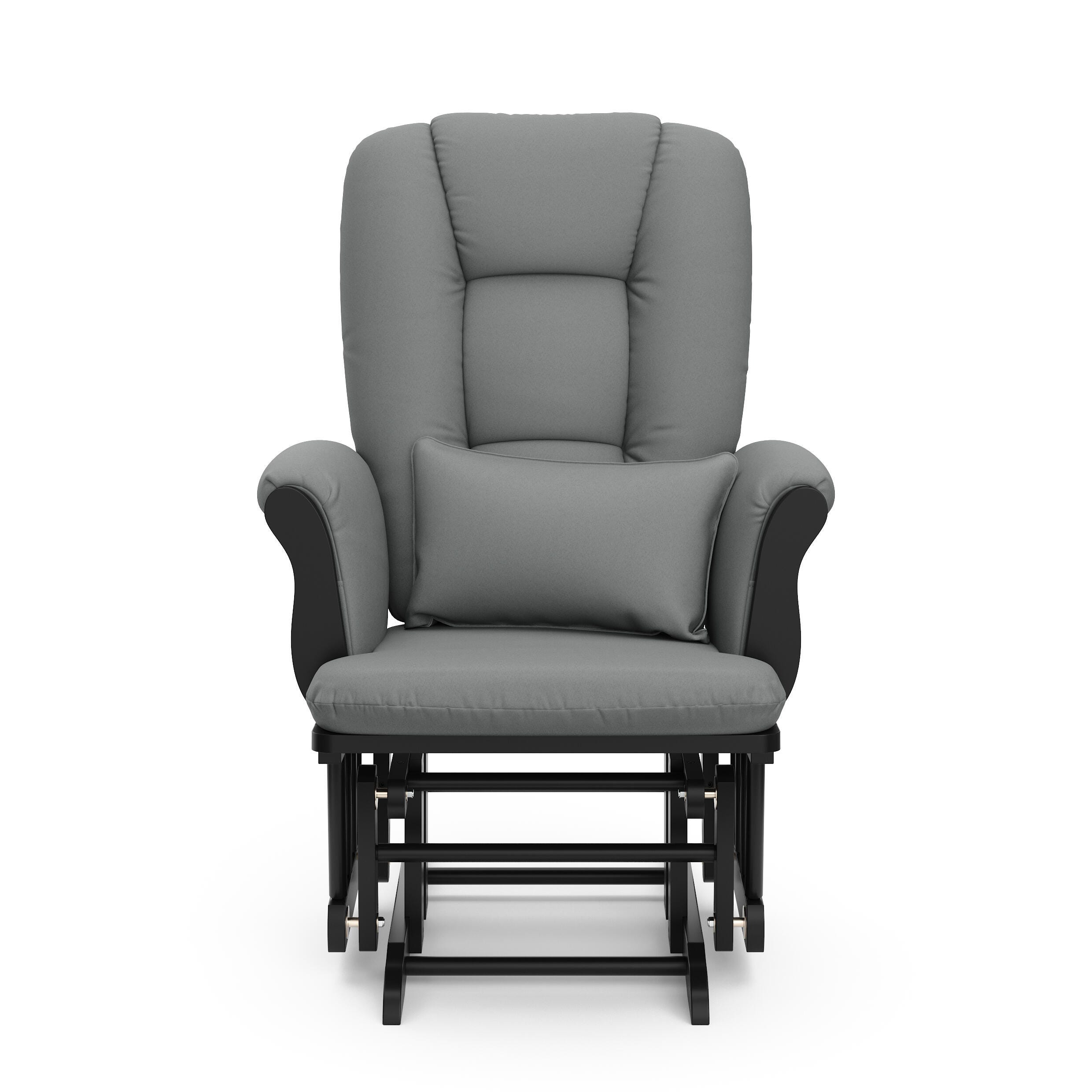 Storkcraft Tuscany Glider and Ottoman, Black/Gray, large