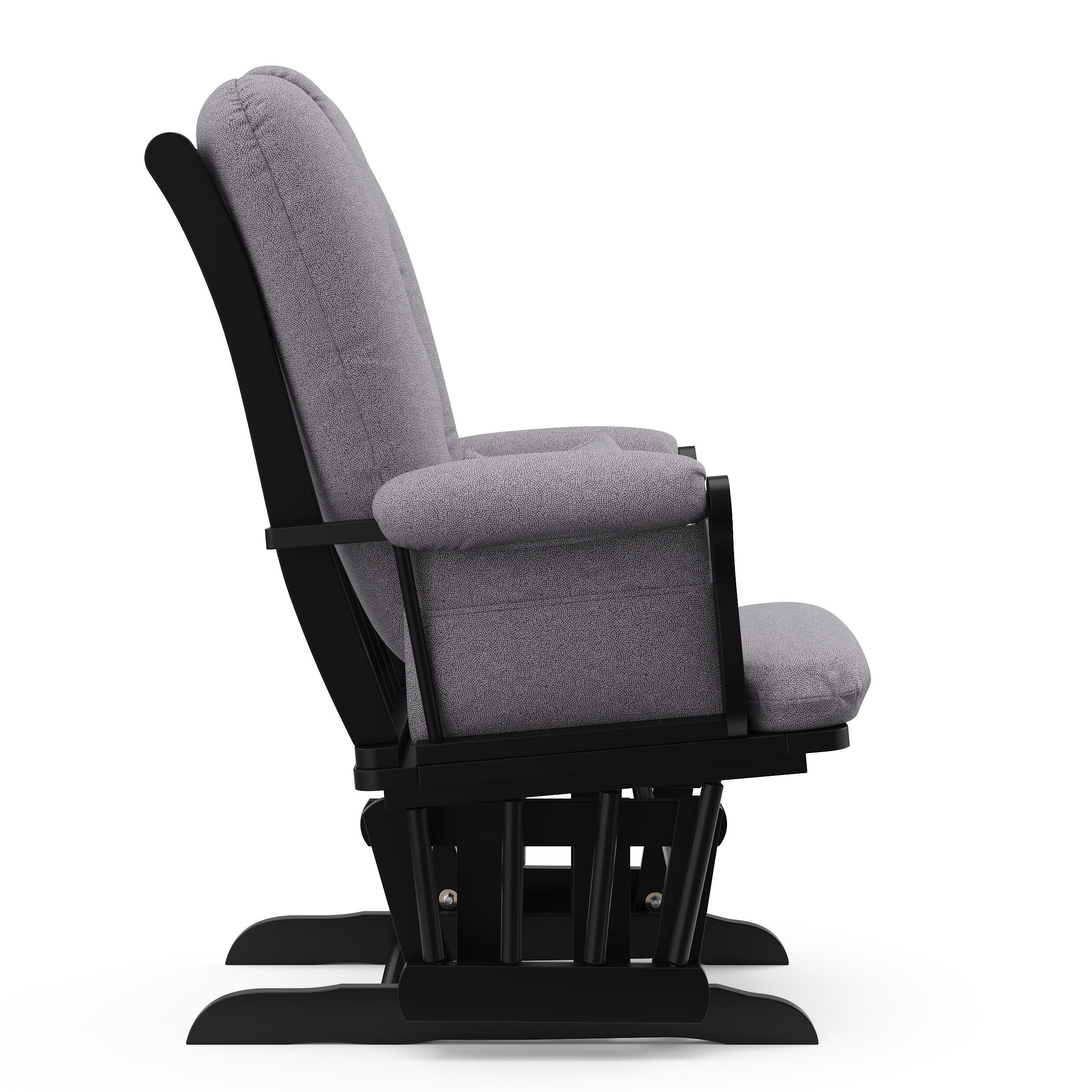 Storkcraft Tuscany Glider and Ottoman, Black/Gray Swirl, large