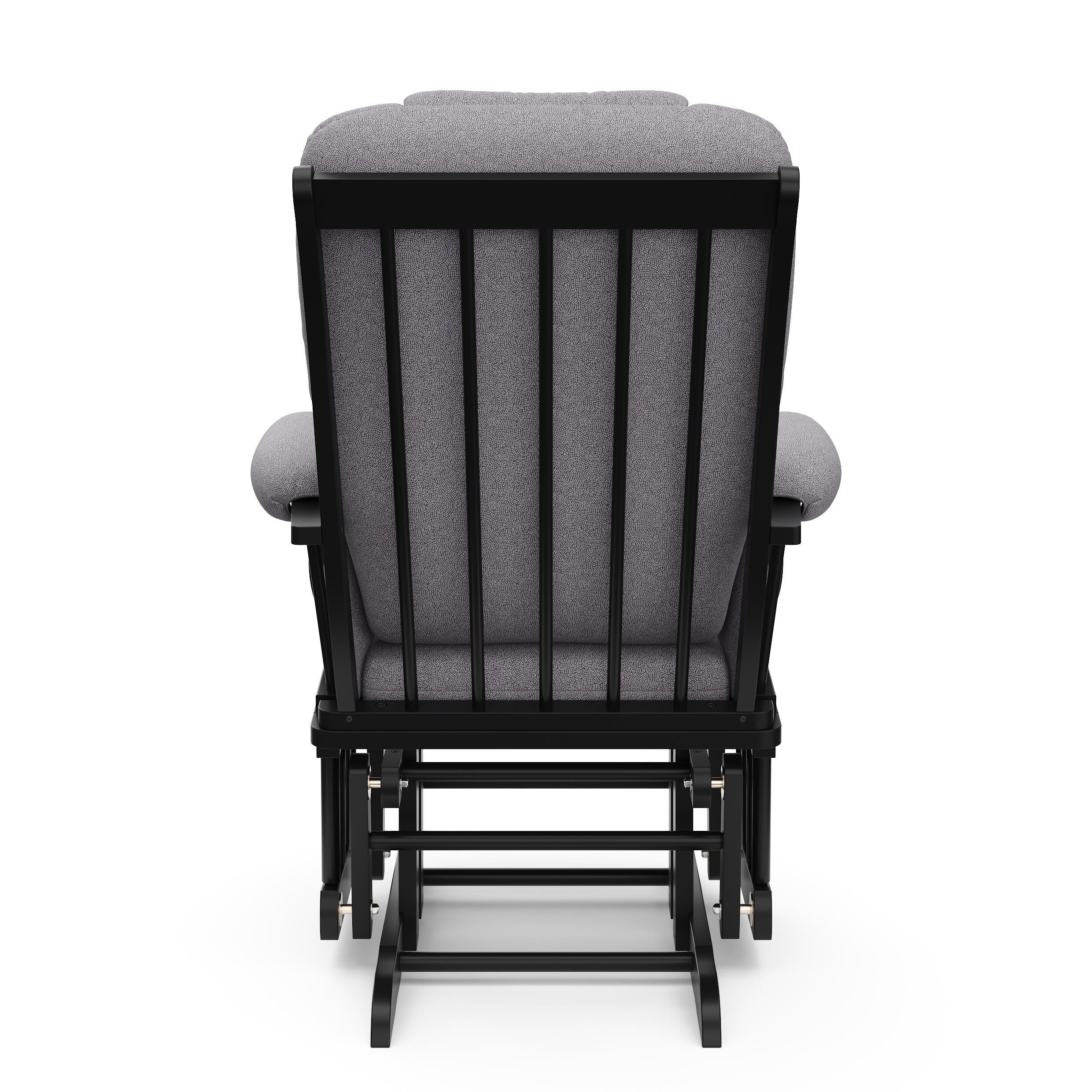 Storkcraft Tuscany Glider and Ottoman, Black/Gray Swirl, large