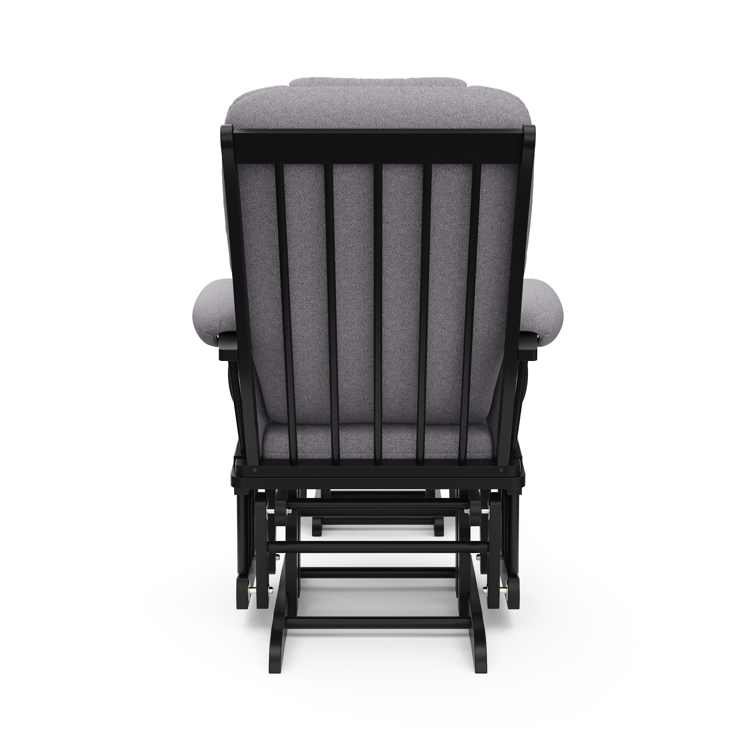 Storkcraft Tuscany Glider and Ottoman, Black/Gray Swirl, large
