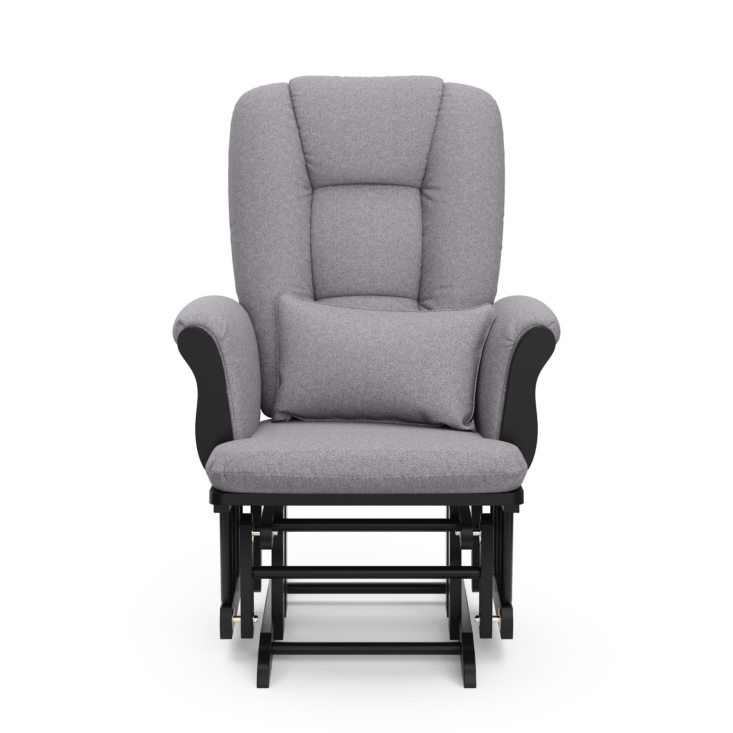 Storkcraft Tuscany Glider and Ottoman, Black/Gray Swirl, large