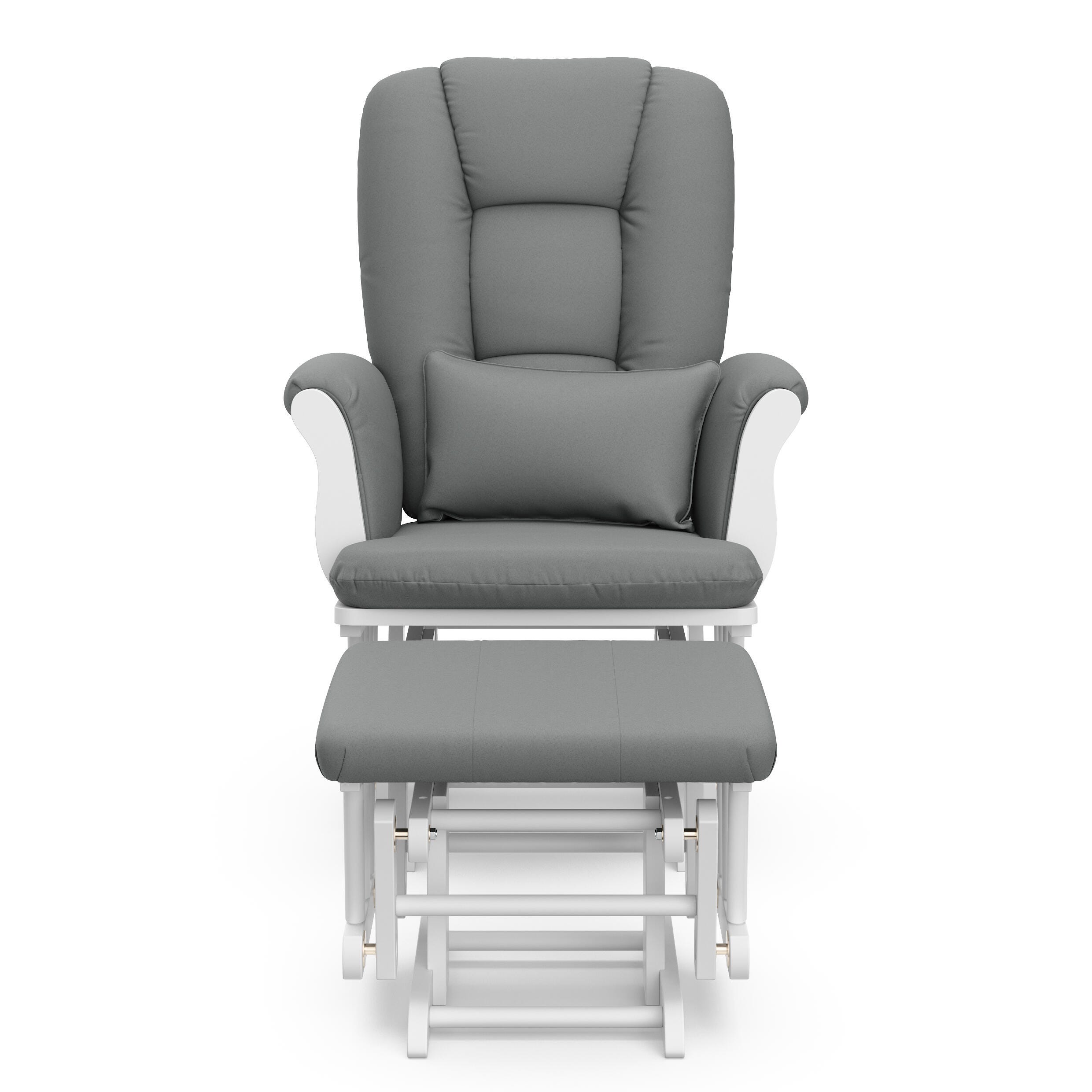 Storkcraft Tuscany Glider and Ottoman, White/Gray, large
