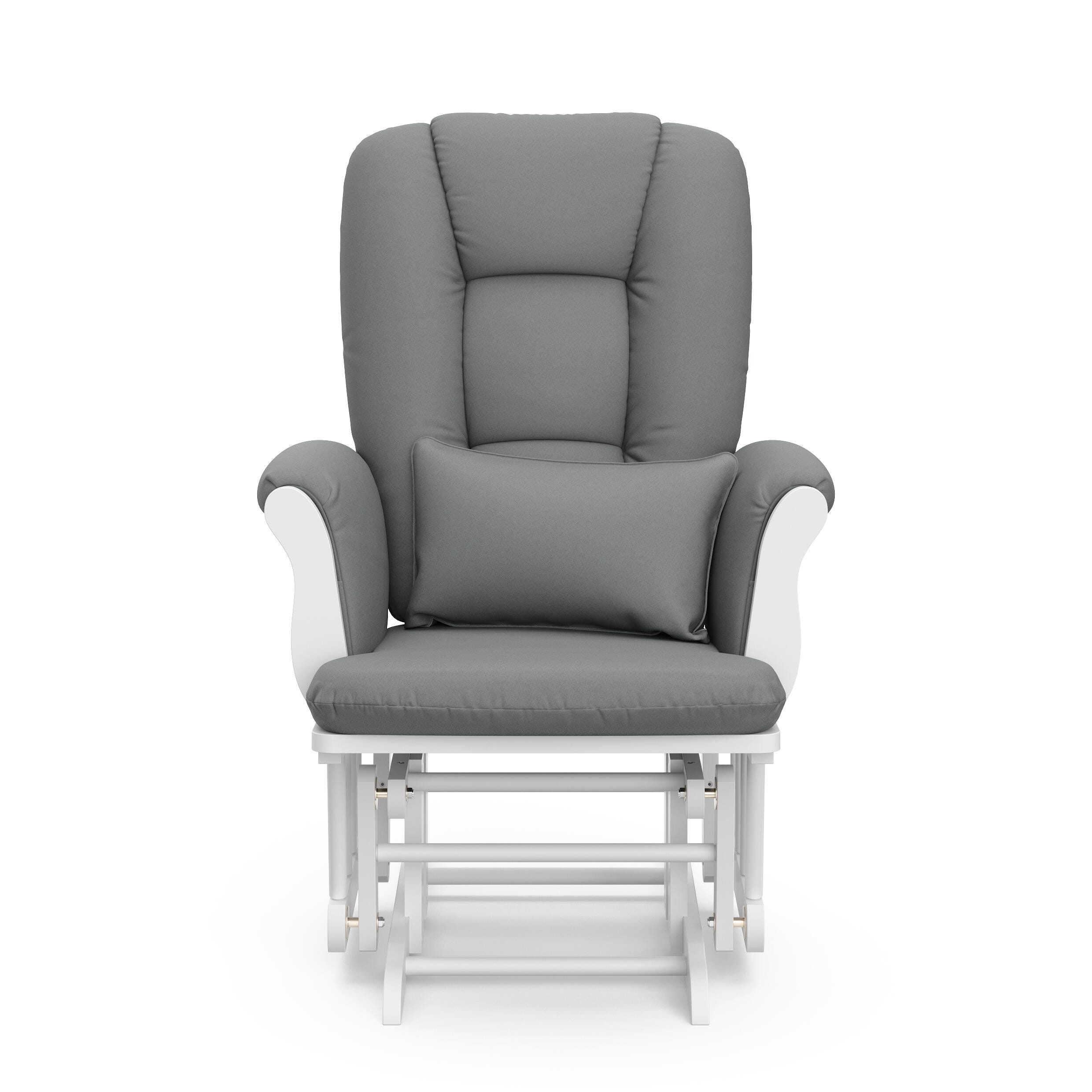 Storkcraft Tuscany Glider and Ottoman, White/Gray, large