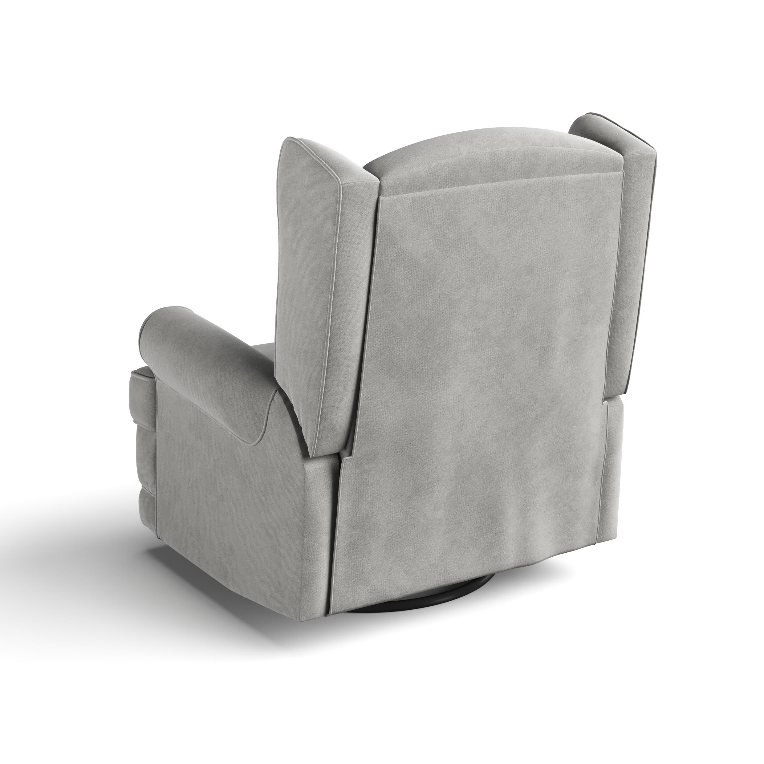 Storkcraft Serenity Wingback Upholstered Recline Glider with USB, Steel, large
