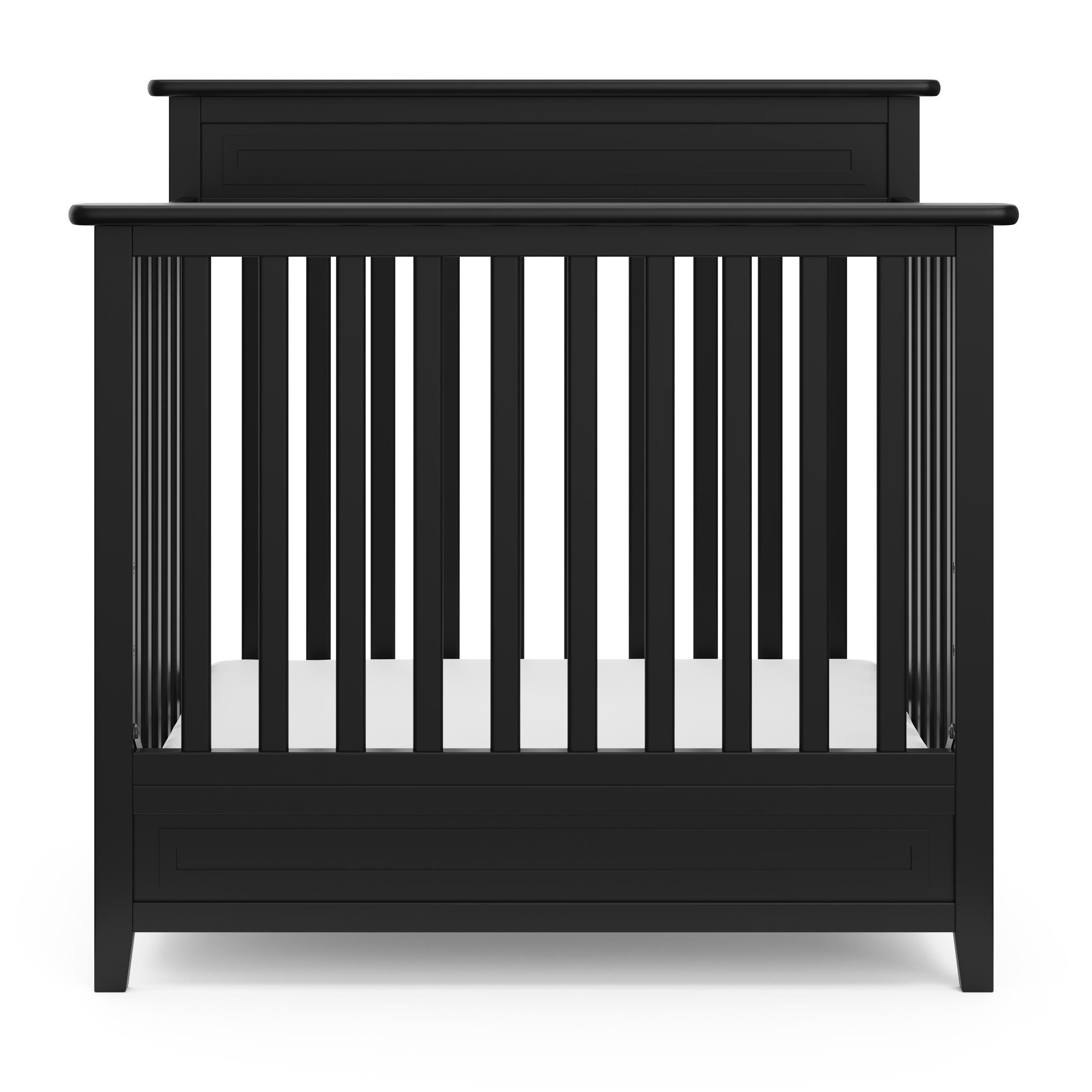 Storkcraft Petal 4-in-1 Convertible Mini Crib, Black, large