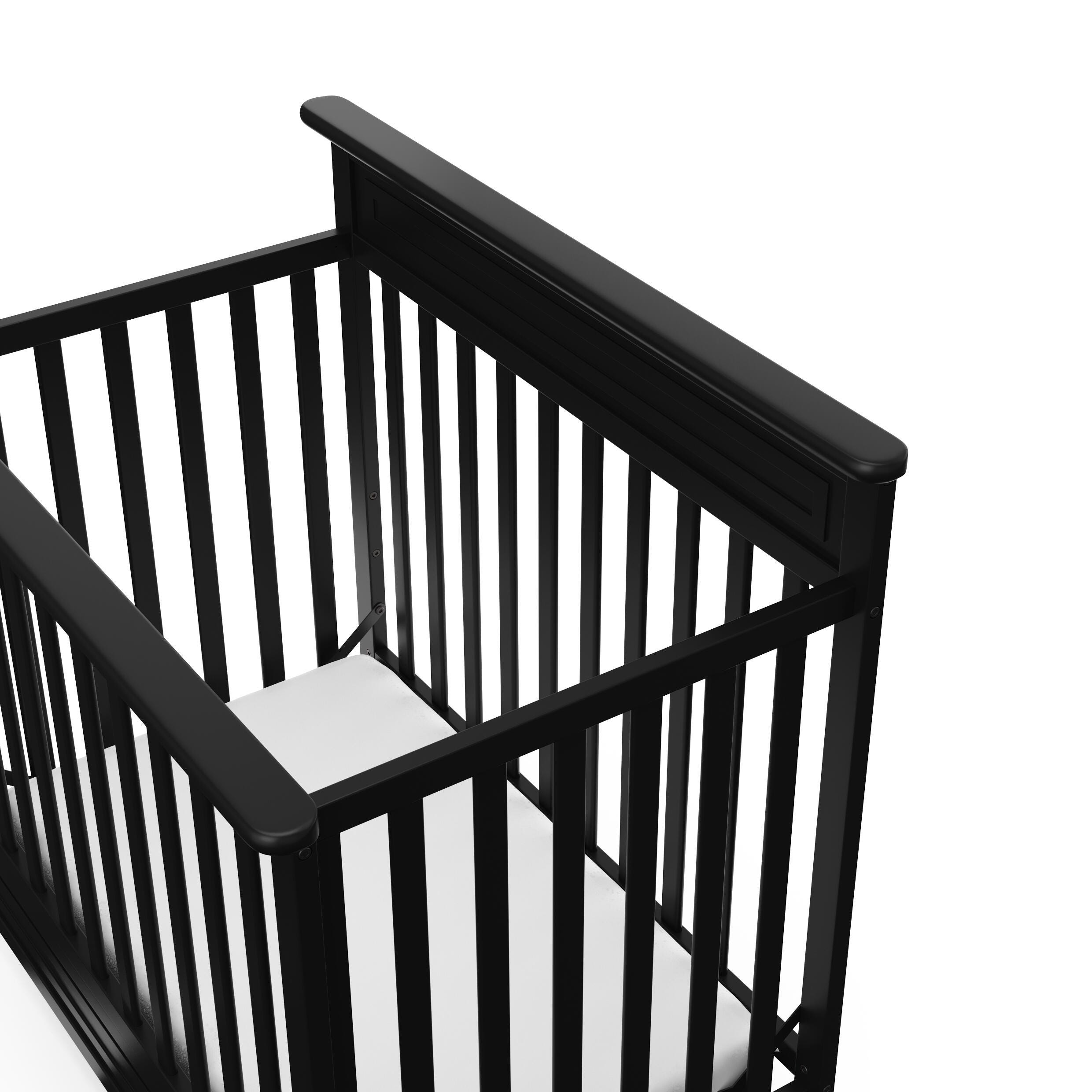 Storkcraft Petal 4-in-1 Convertible Mini Crib, Black, large