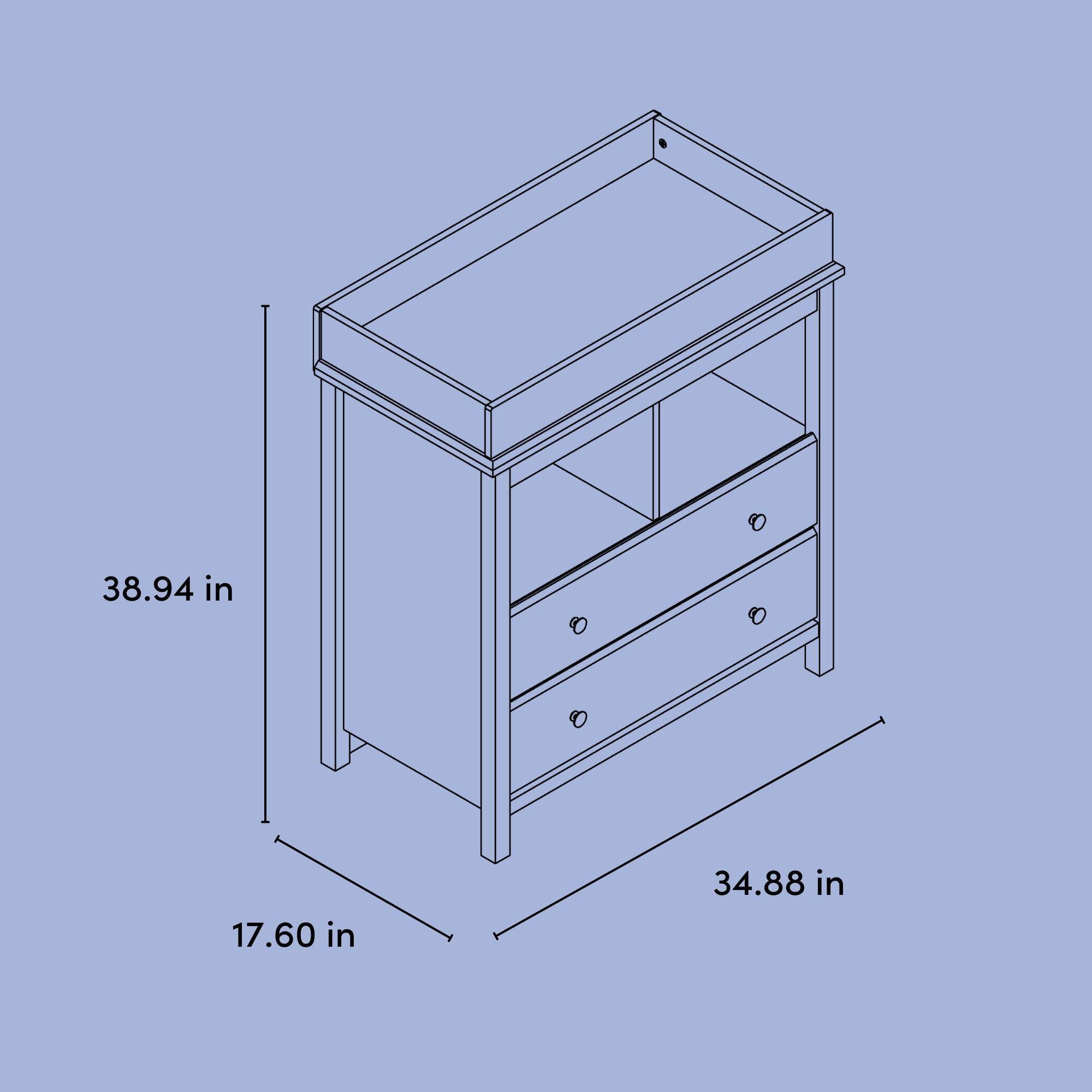 Storkcraft Alpine 2-Drawer Changing Chest, Gray, large