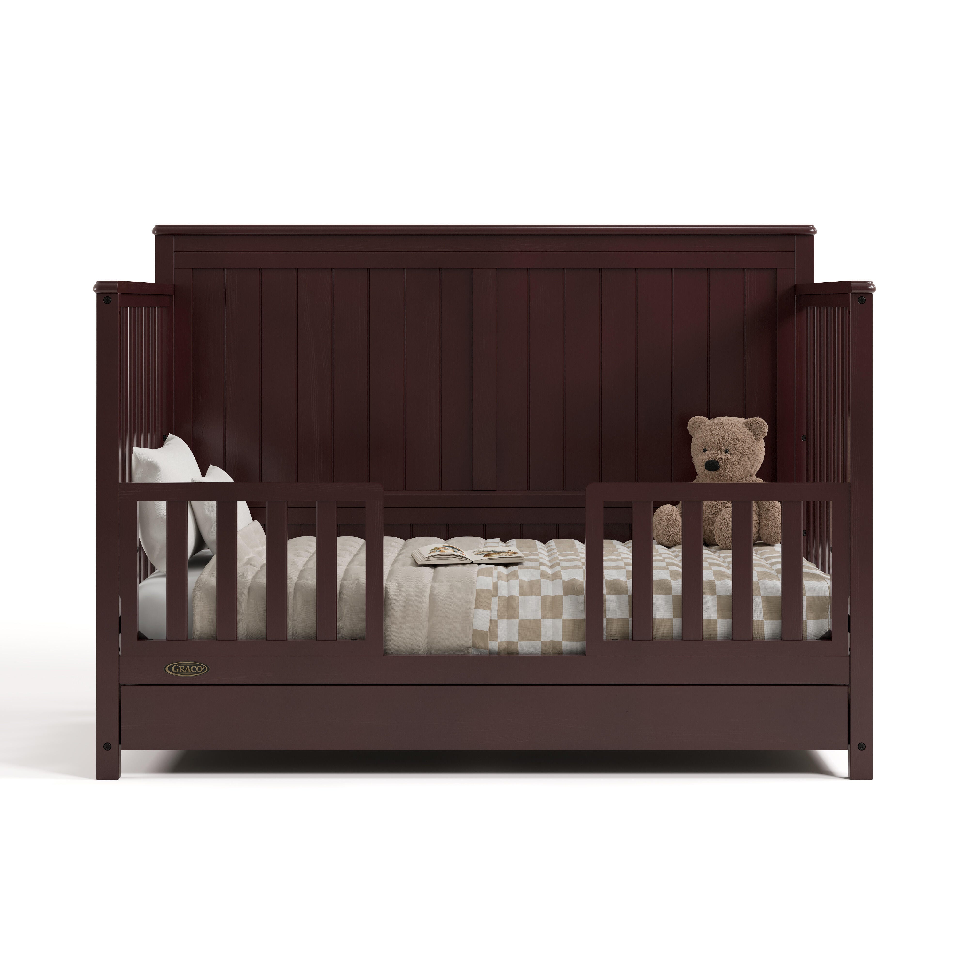 Graco Hadley 5-in-1 Convertible Crib with Drawer, Espresso, large