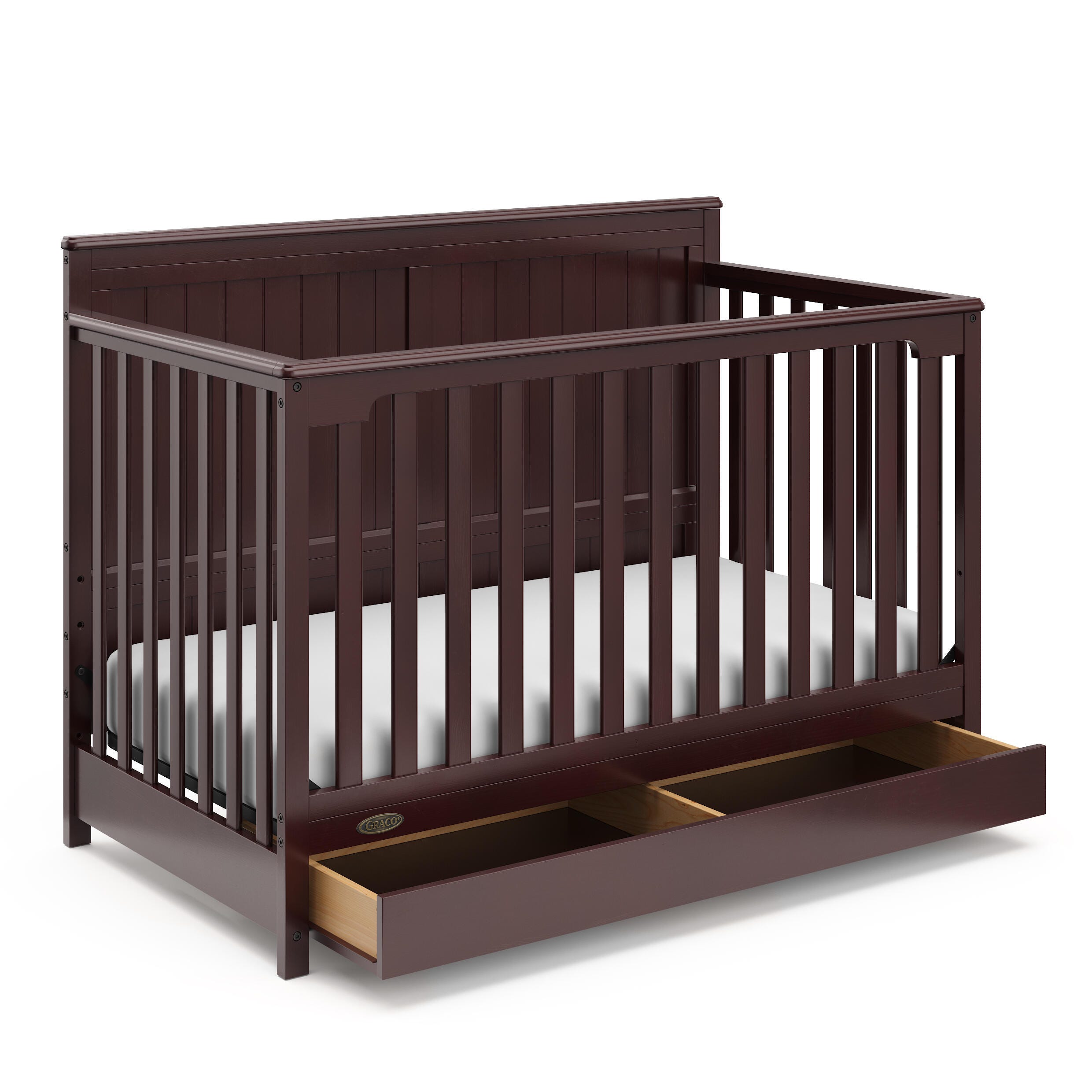 Graco Hadley 5-in-1 Convertible Crib with Drawer, Espresso, large