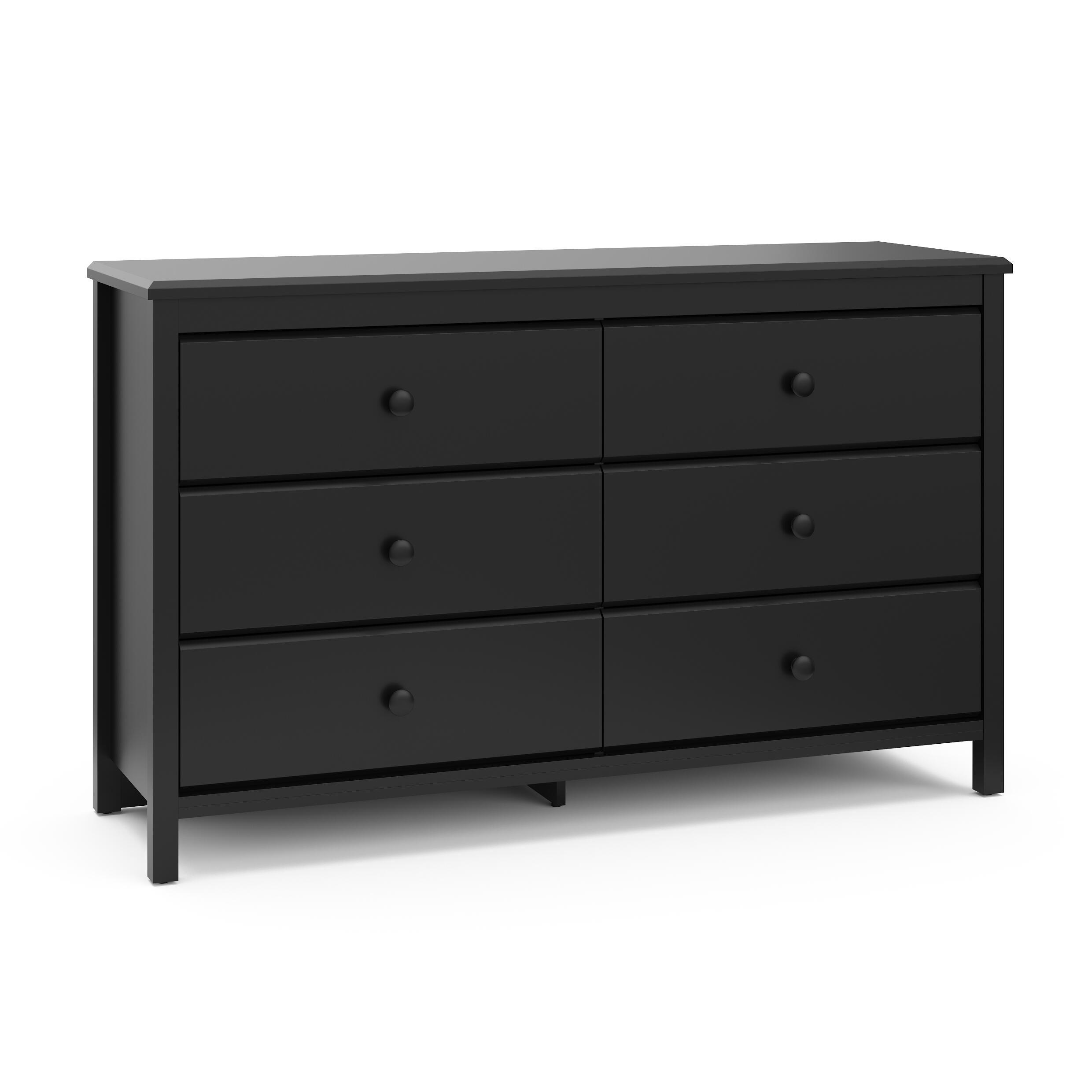 black nursery dresser Crescent 6 Drawer Double Dresser Black GREENGUARD Gold — ShipItFurniture main image 0